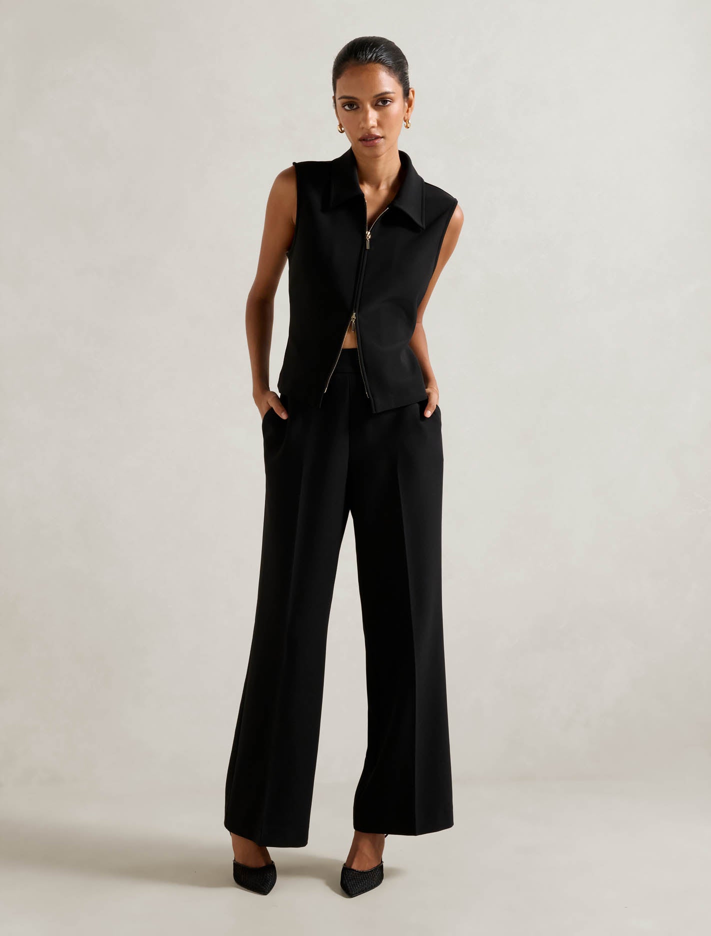 Marissa Petite Wide Leg Pants Black