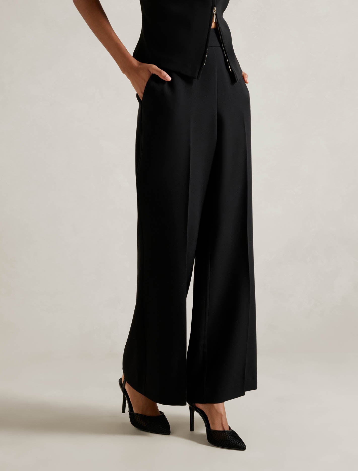 Marissa Petite Wide Leg Pants Black
