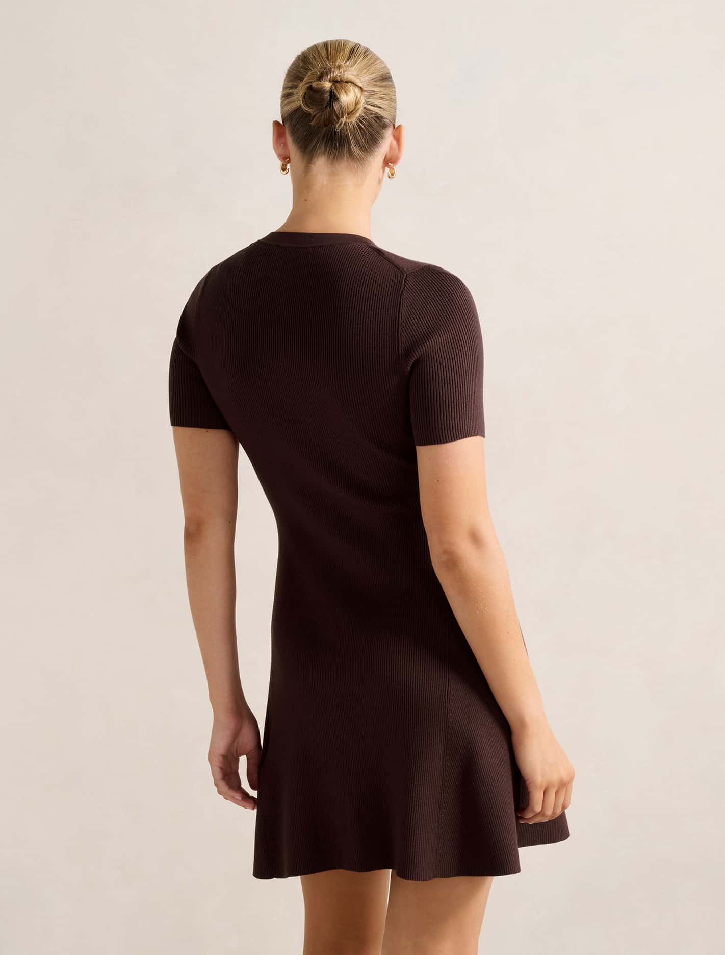 Mallory Knitted Mini Dress Chocolate