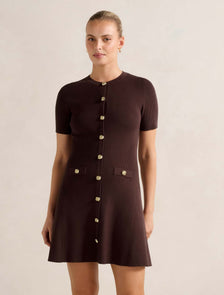 Mallory Knitted Mini Dress Chocolate