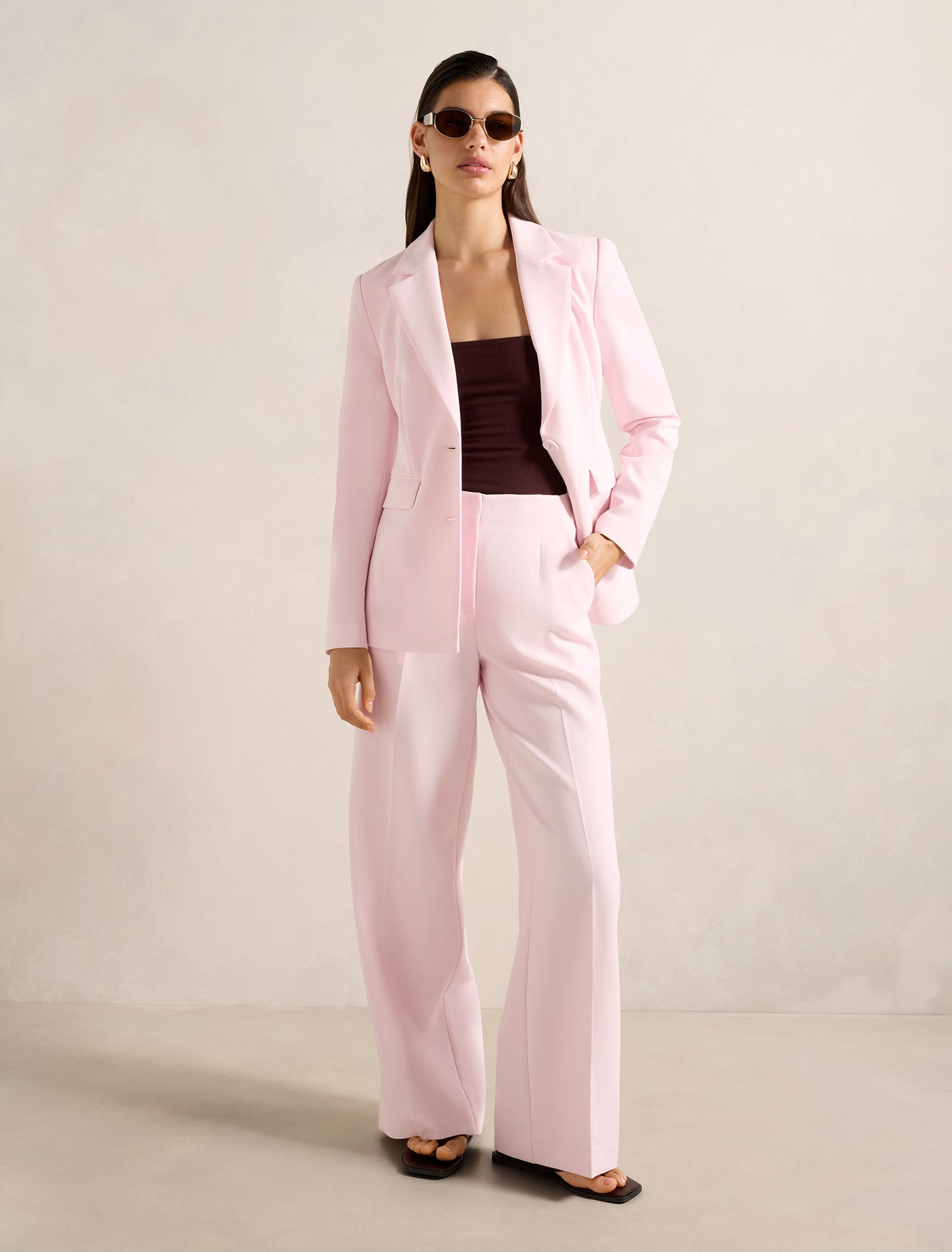 Haisley Nipped Waist Blazer Cherry Blossom Suit