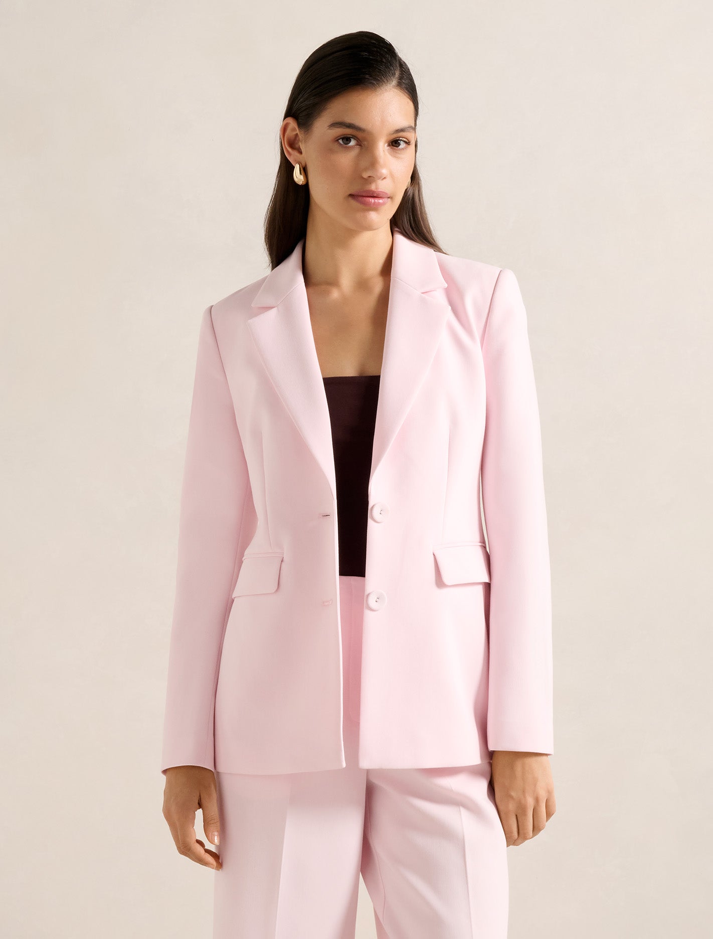 Haisley Nipped Waist Blazer Cherry Blossom Suit