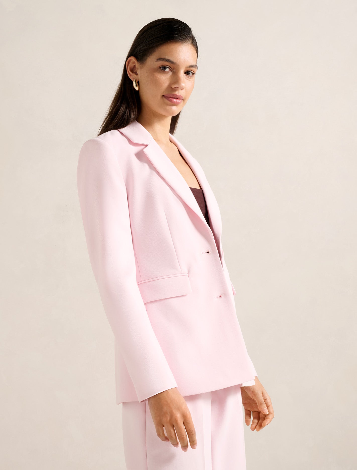 Haisley Nipped Waist Blazer Cherry Blossom Suit