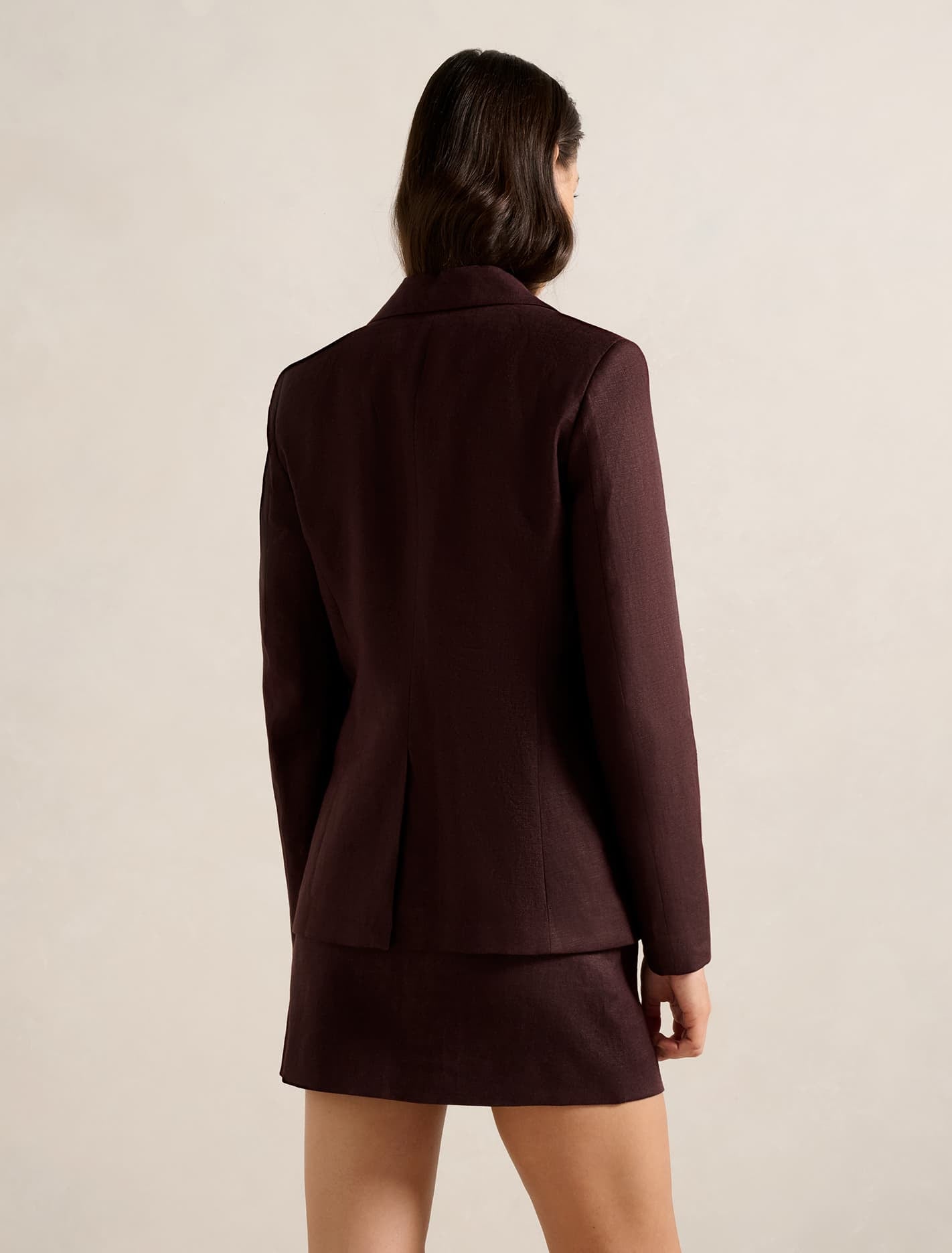 Lucy Linen Blazer Dark Chocolate