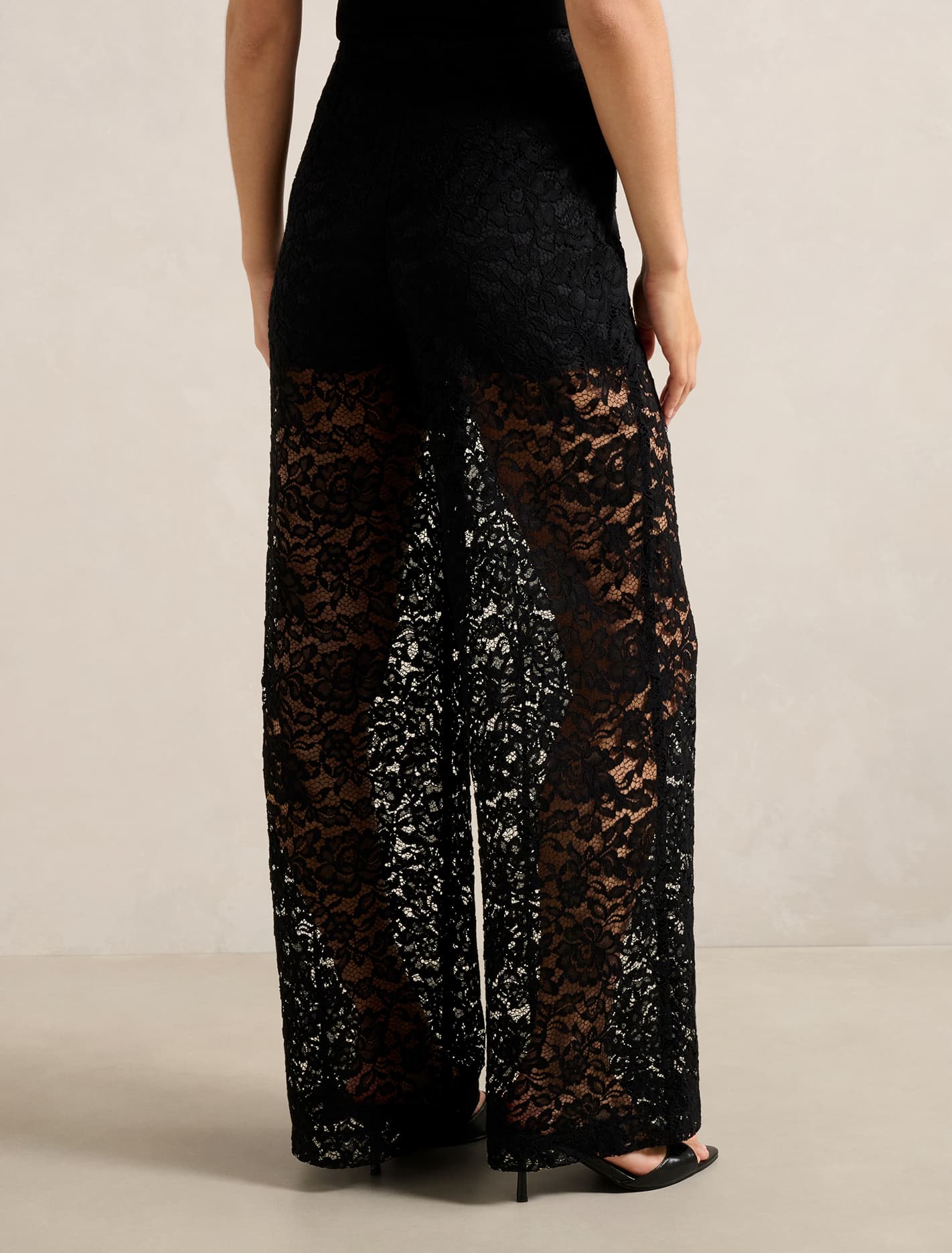 Lani Lace Wide Leg Pant Black