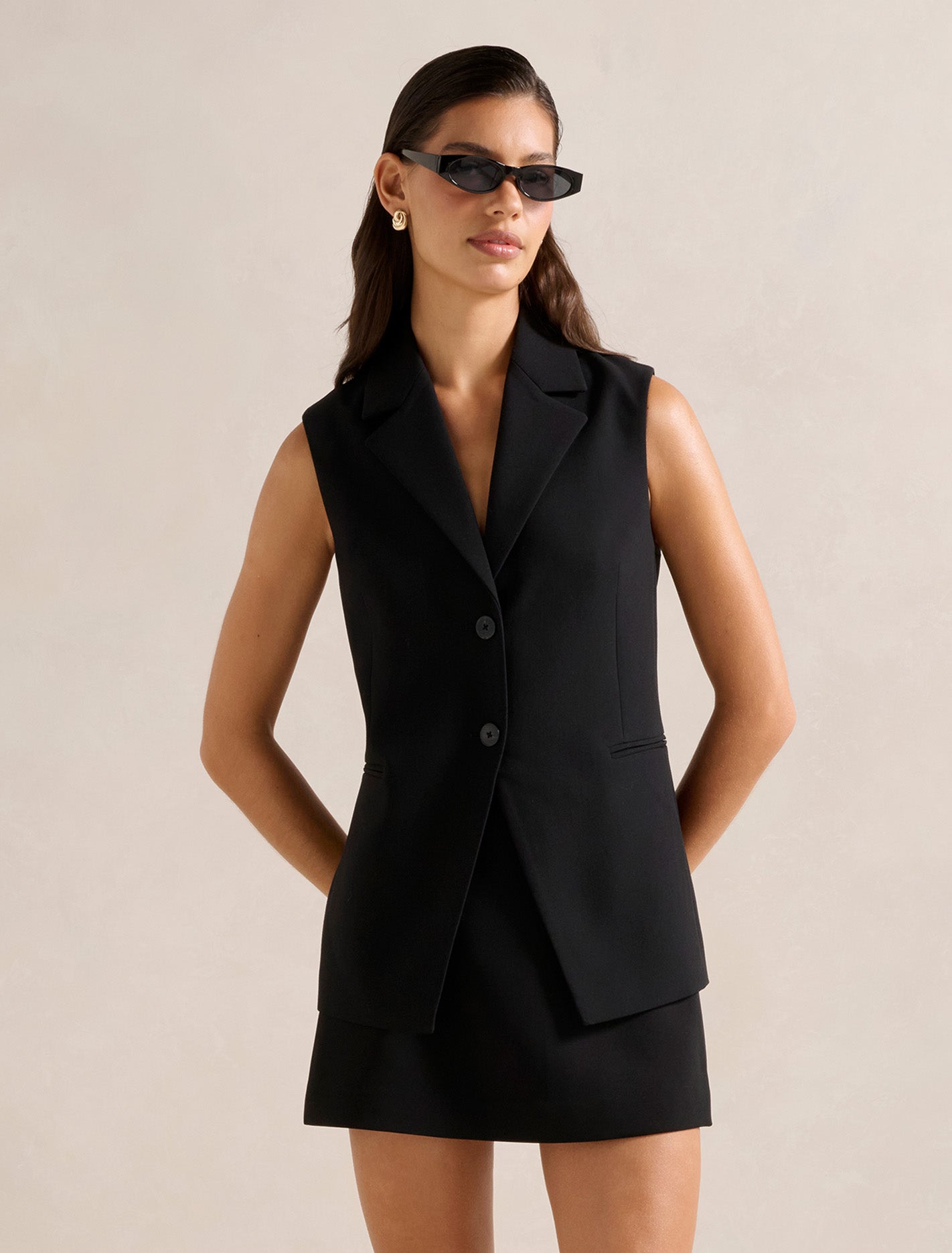 Sienna Sleeveless Blazer Black