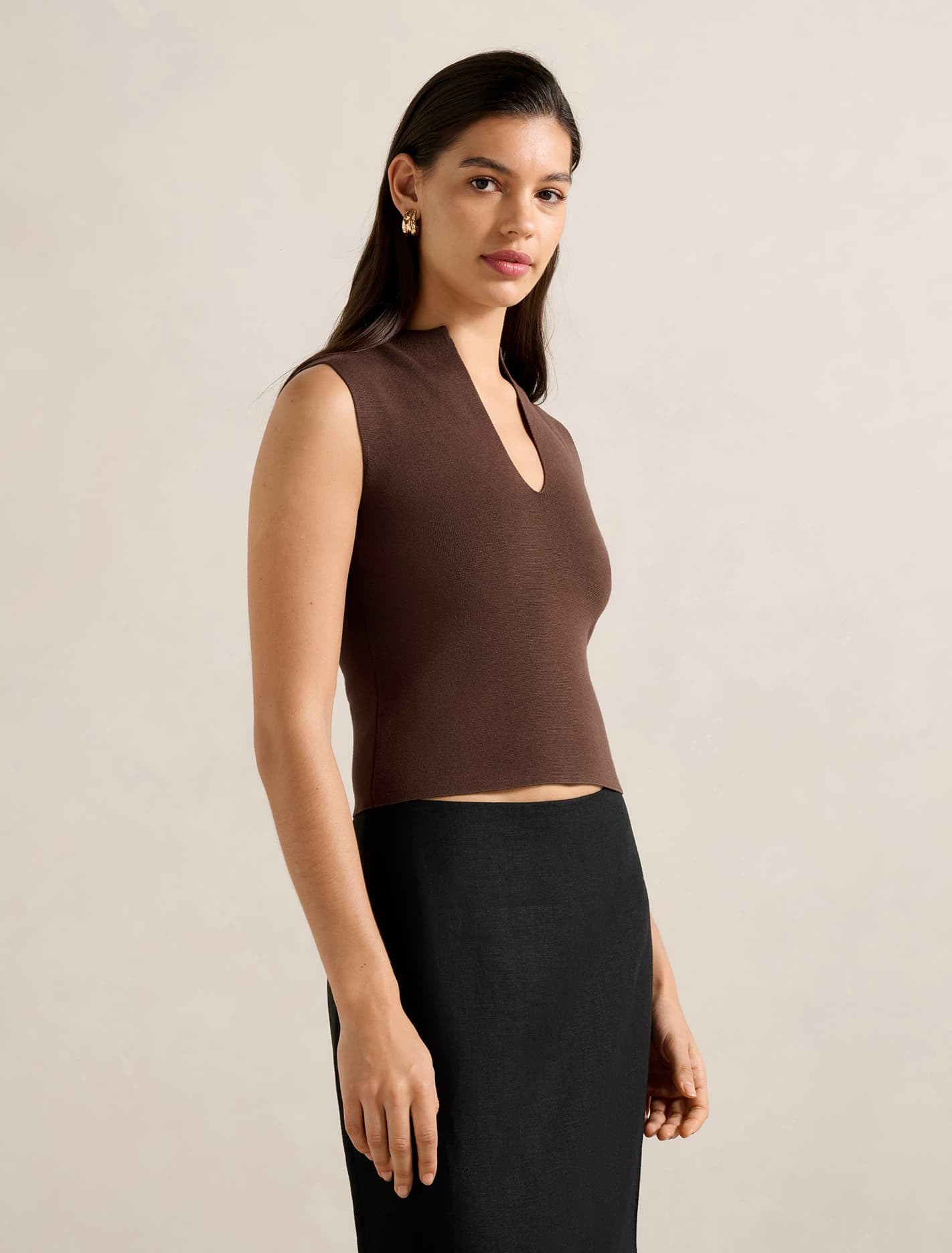 Catalina Structured Top Chocolate