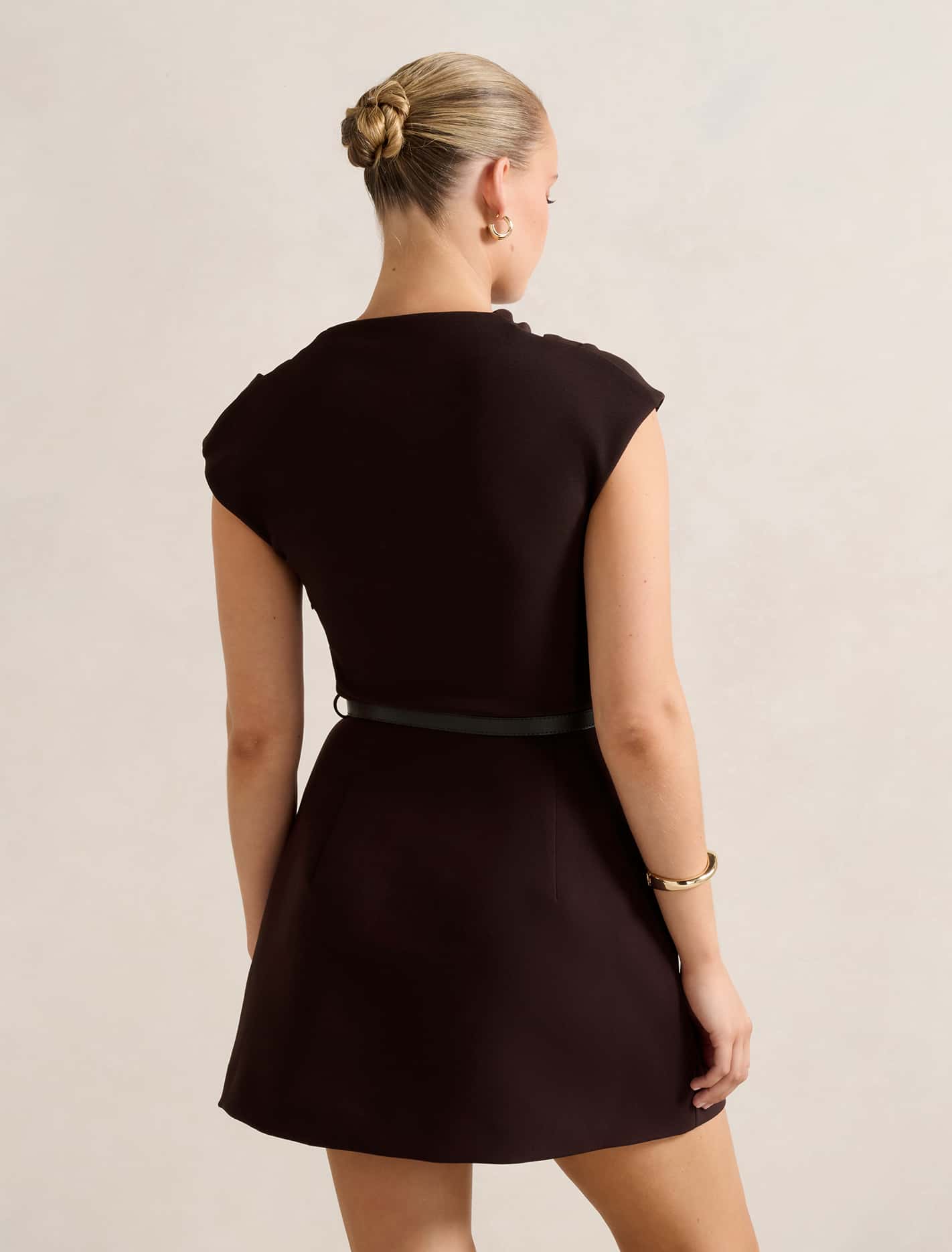Natalie 2-in-1 Mini Dress Chocolate
