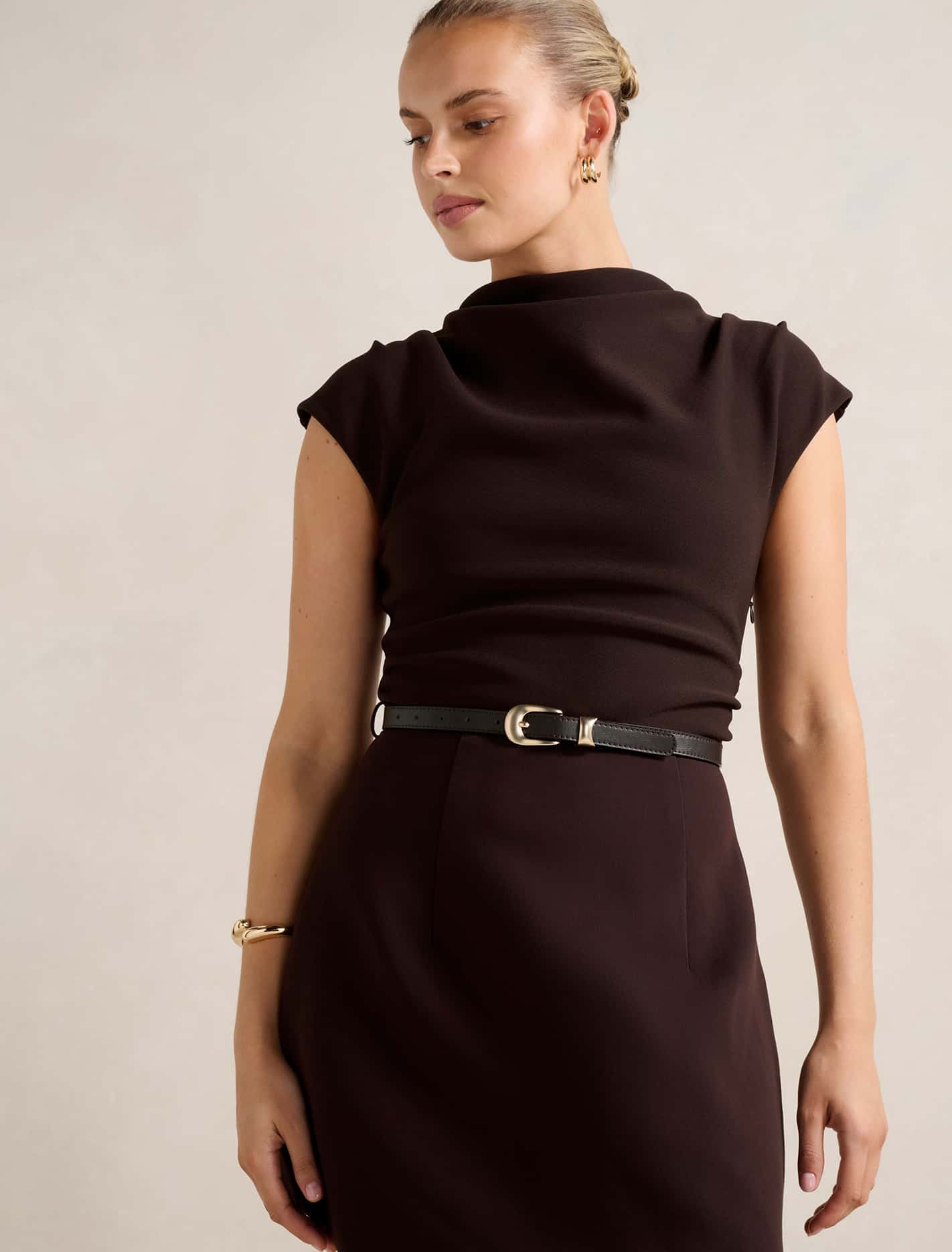 Natalie 2-in-1 Mini Dress Chocolate