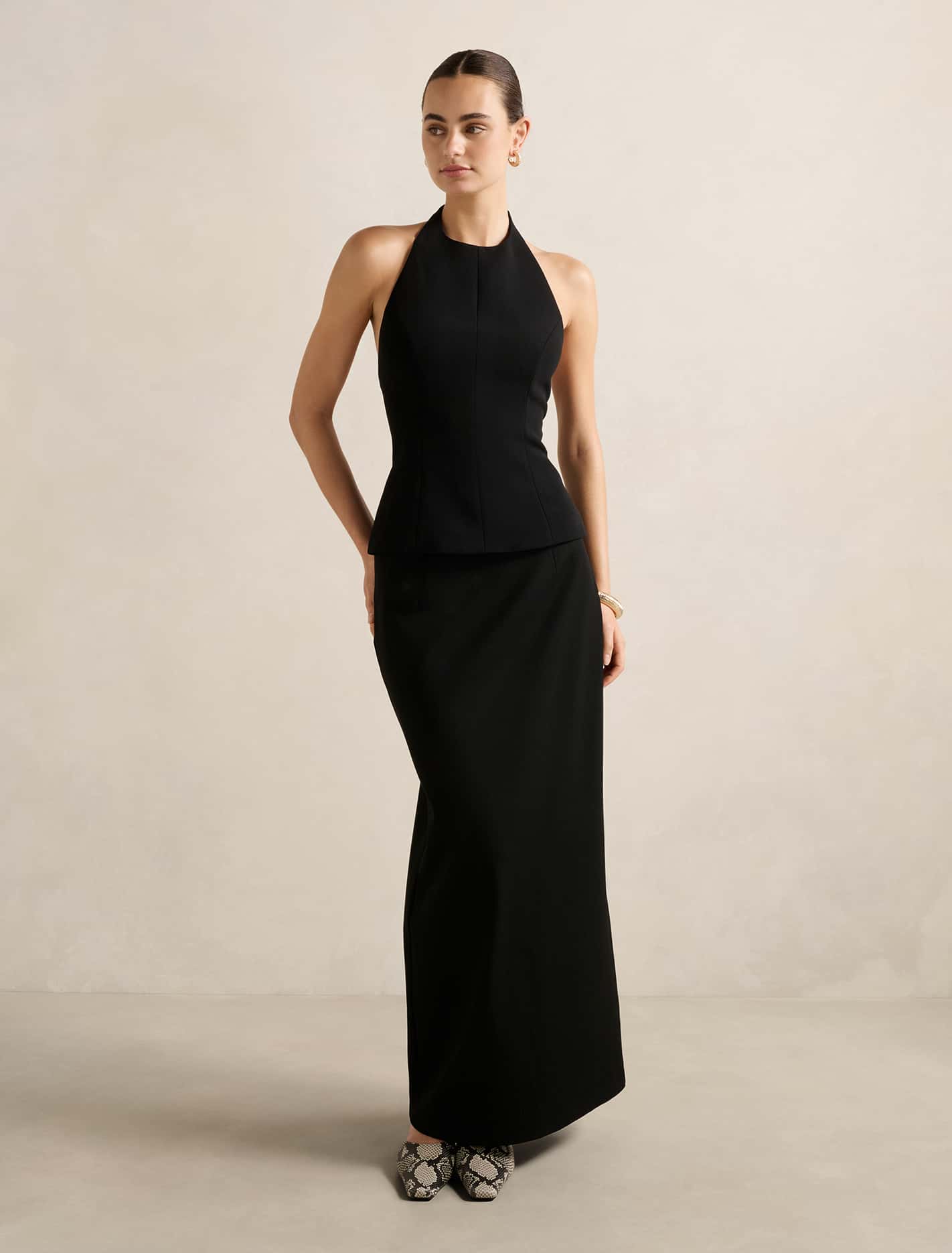 Delaney Halter Top Black
