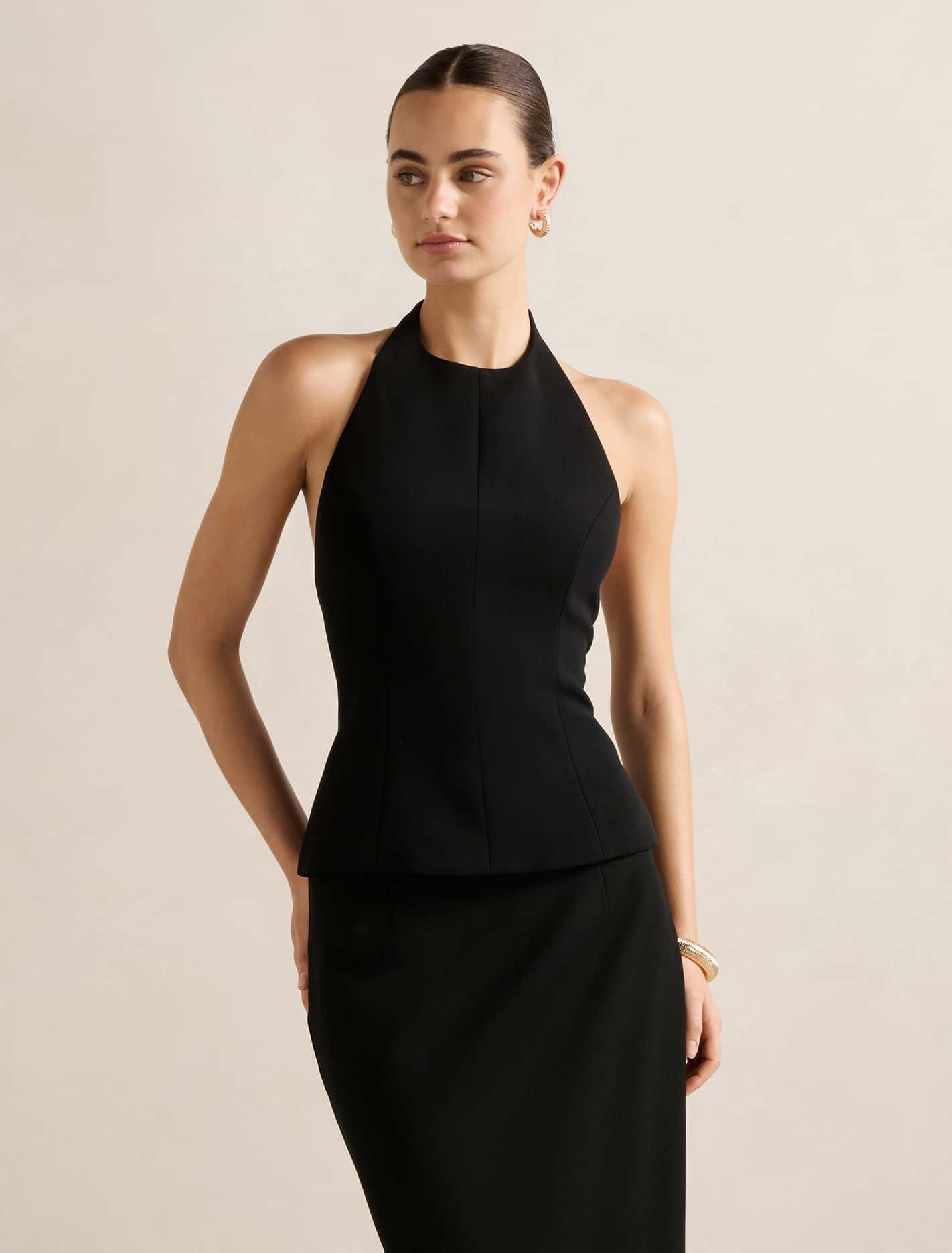 Delaney Halter Top Black
