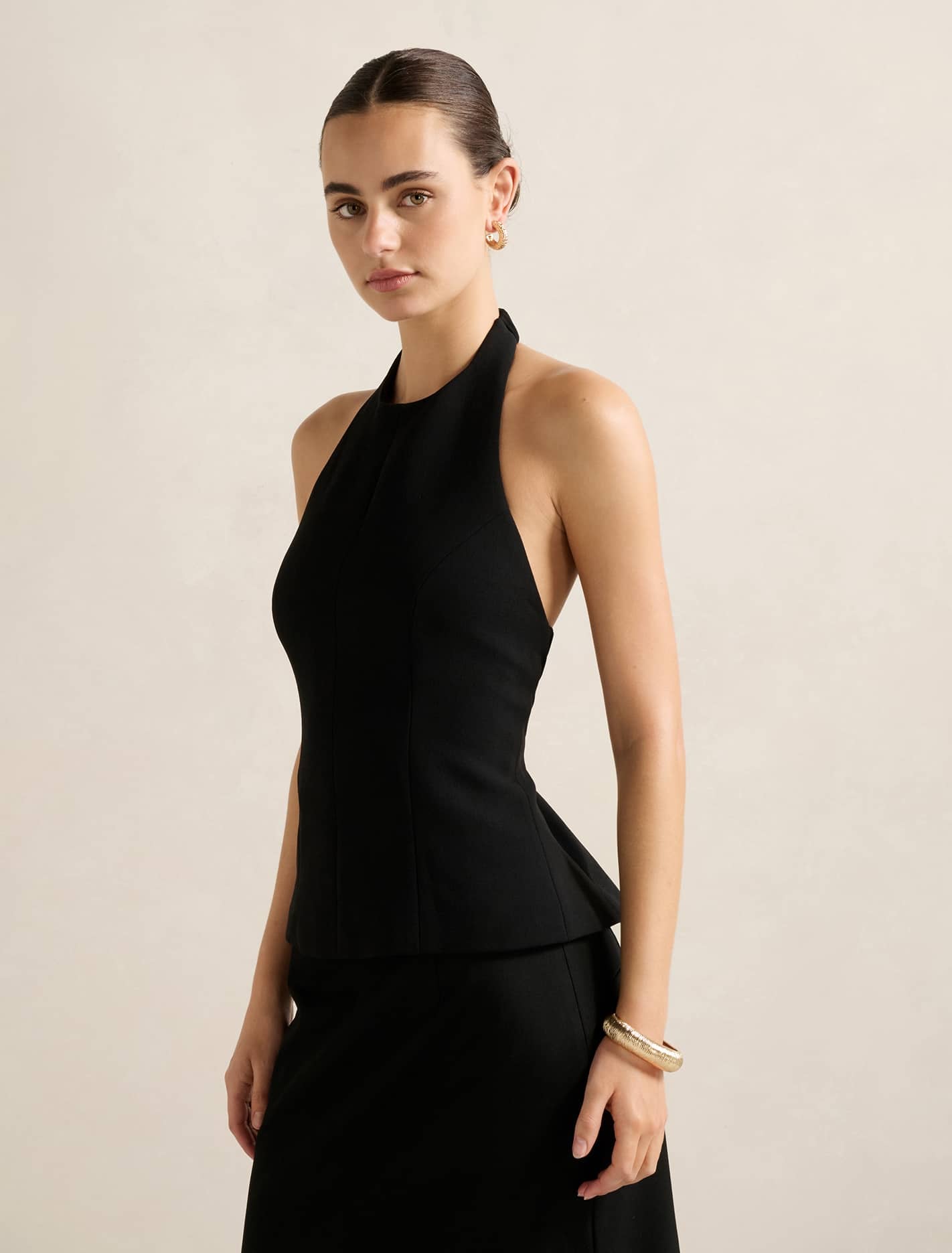 Delaney Halter Top Black