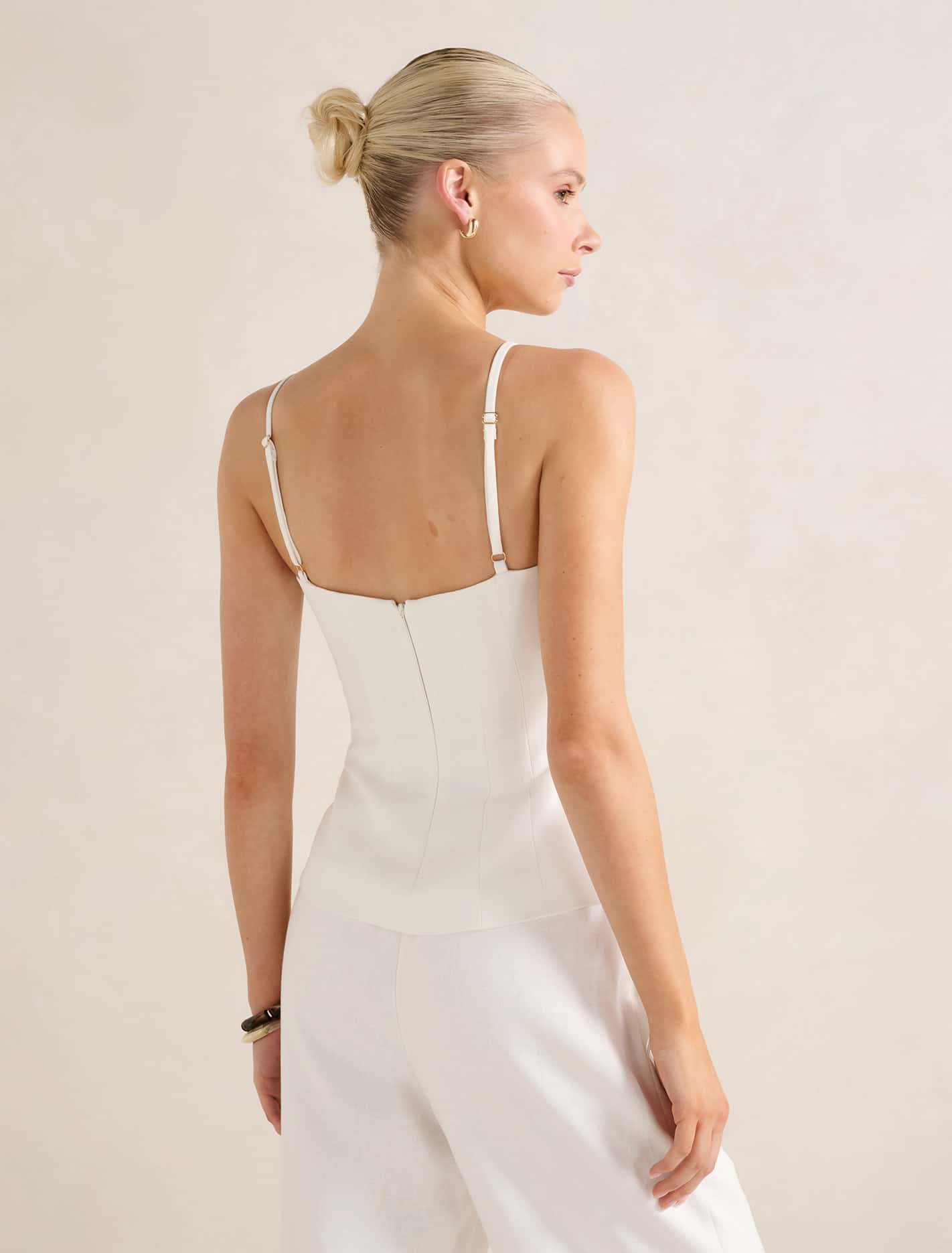 Emery Strappy Top Porcelain