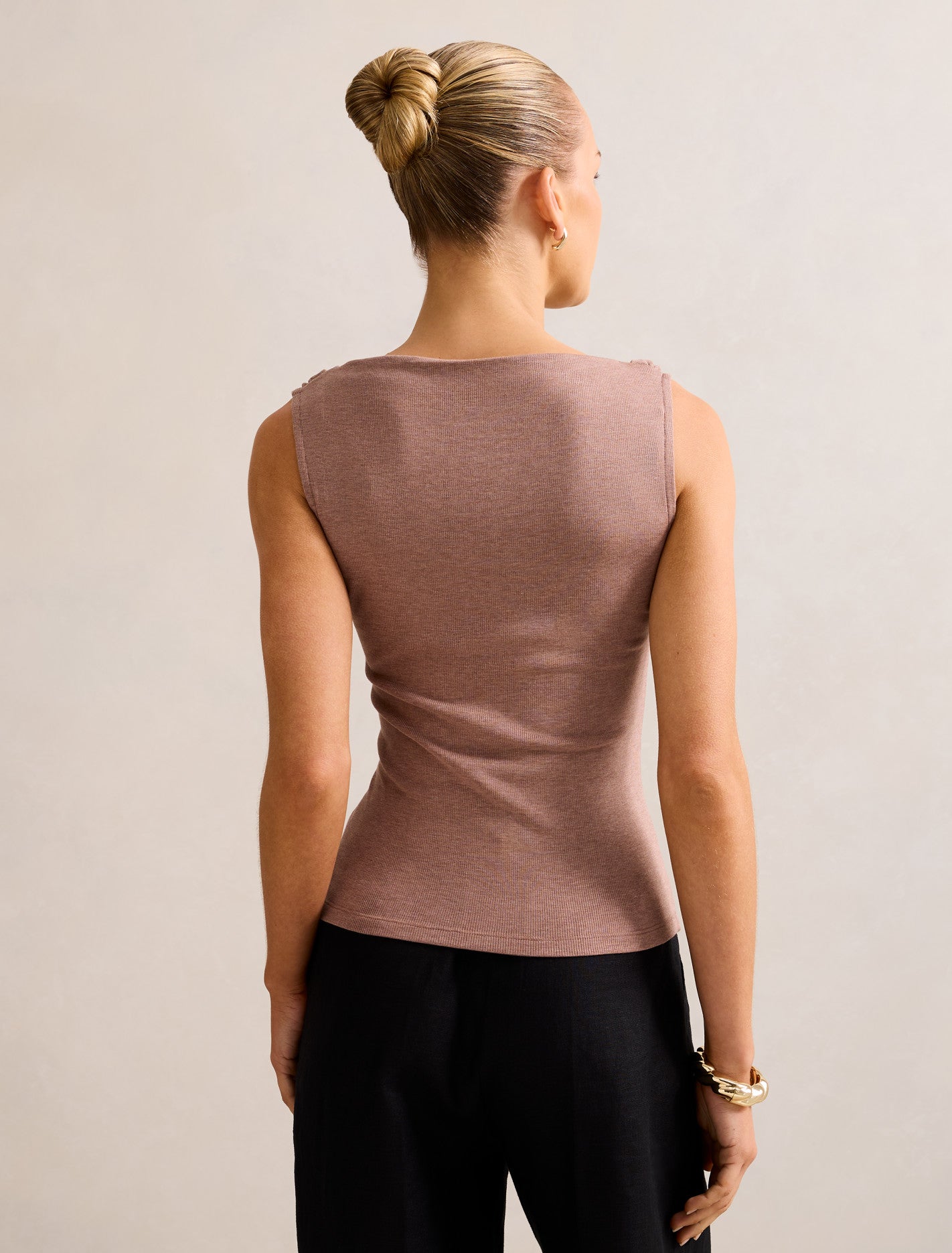 Josephine Straight Neck Tank Hazelnut Marle