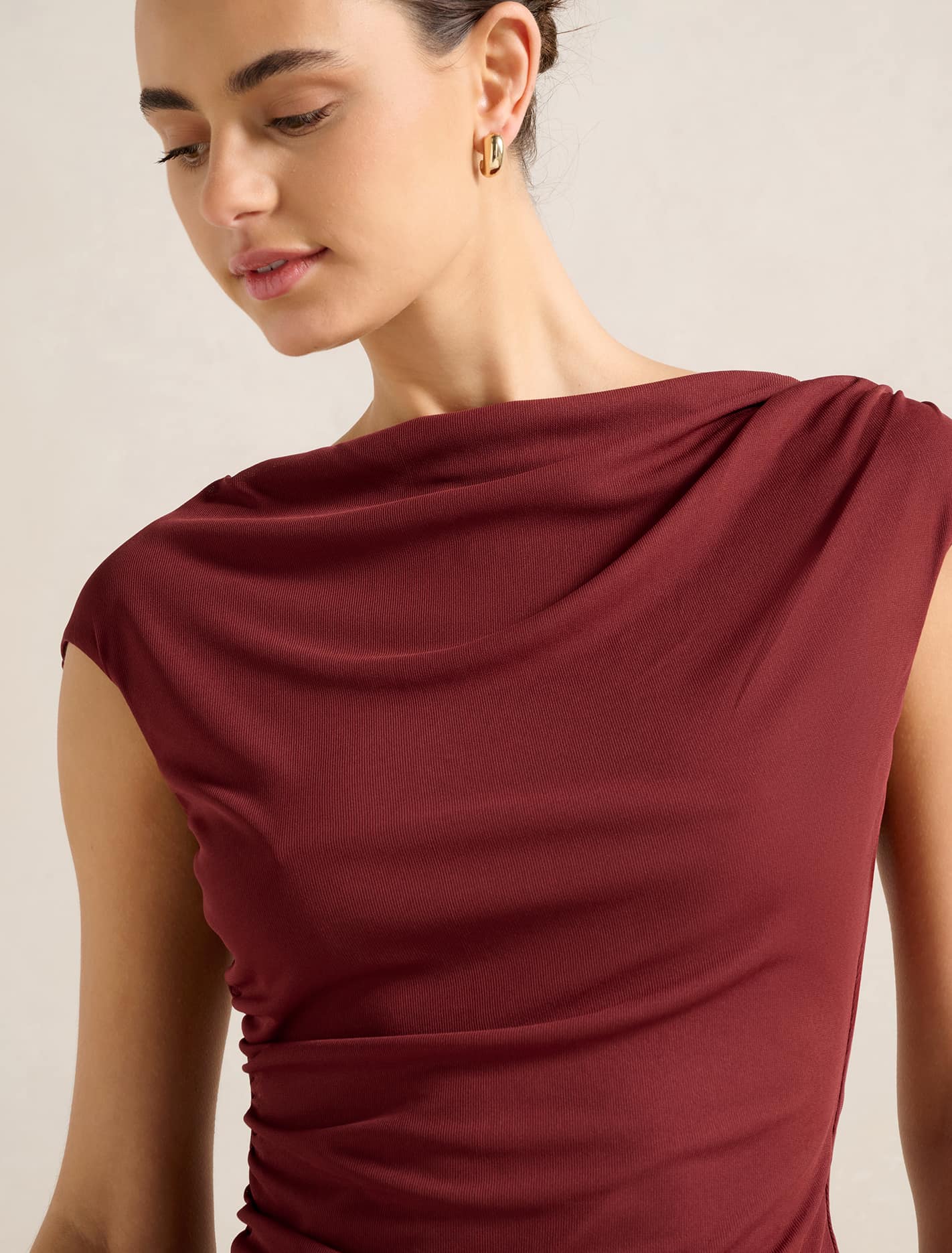 Tilda Mesh Asymm Top Cognac