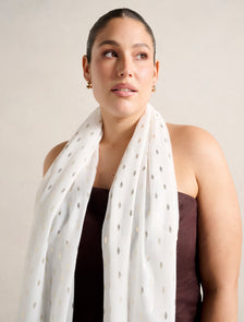 Gia Gold Foil Scarf Porcelain