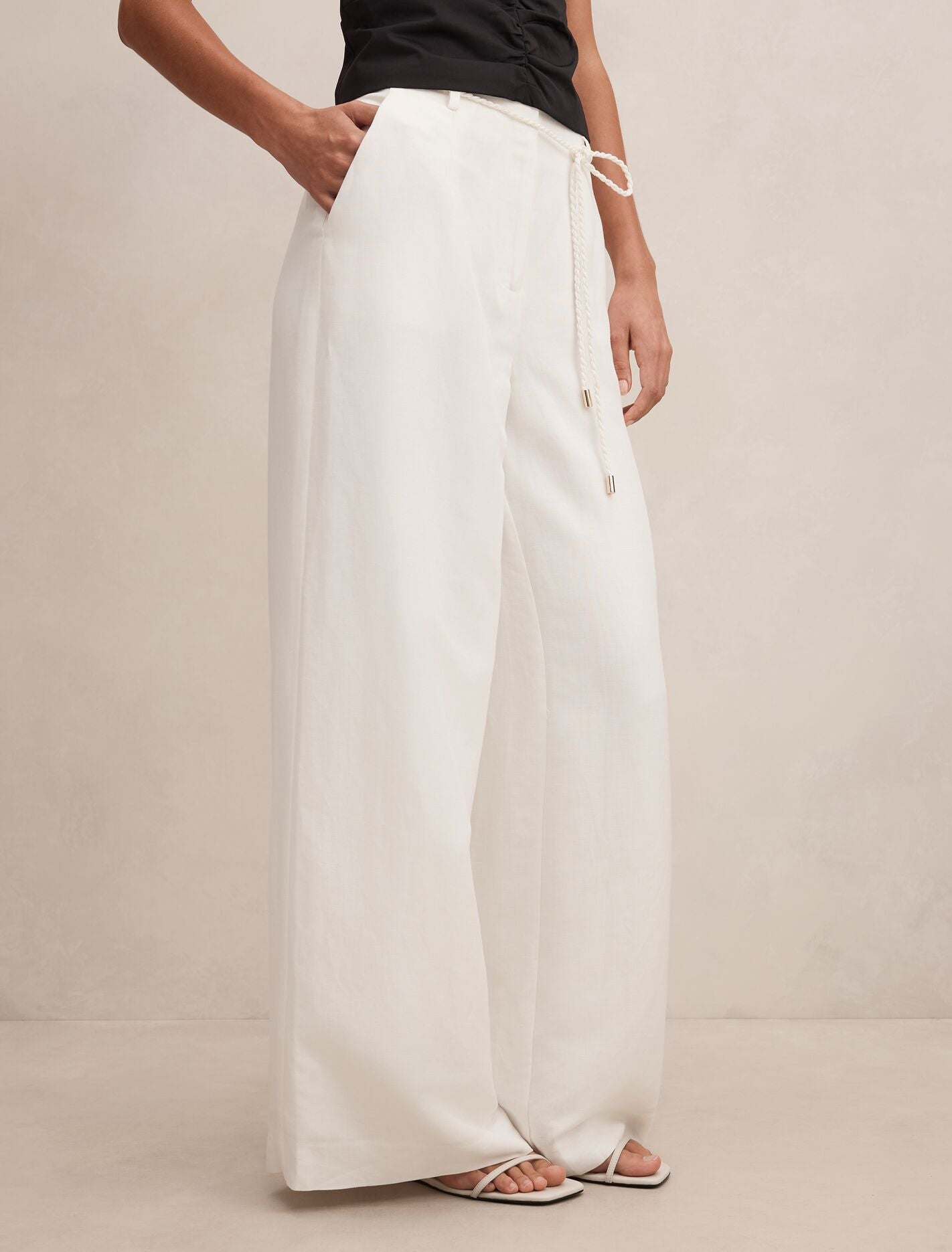 Myla Wide Leg Pants Porcelain
