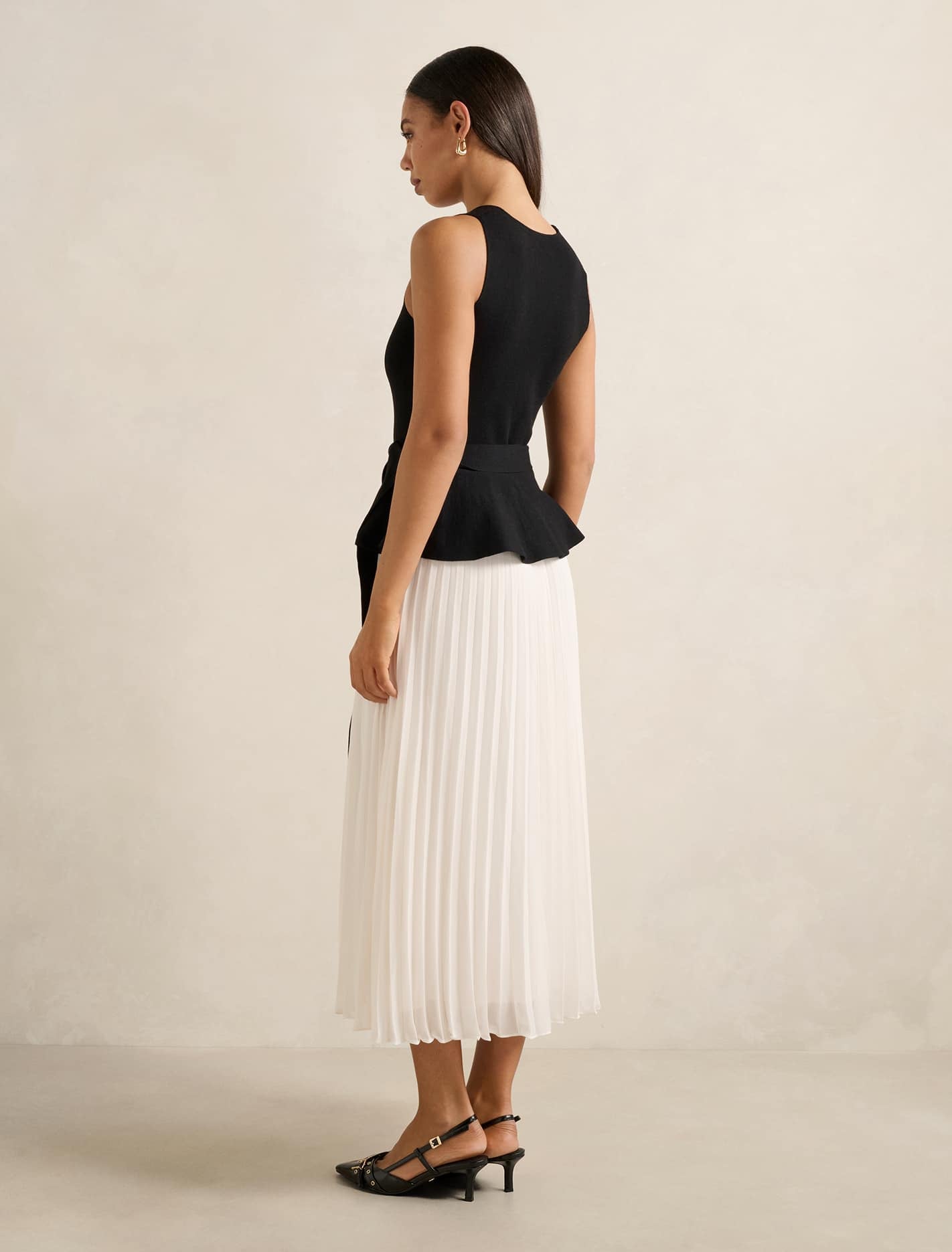 Peony Pleat Mixed Dress Mono