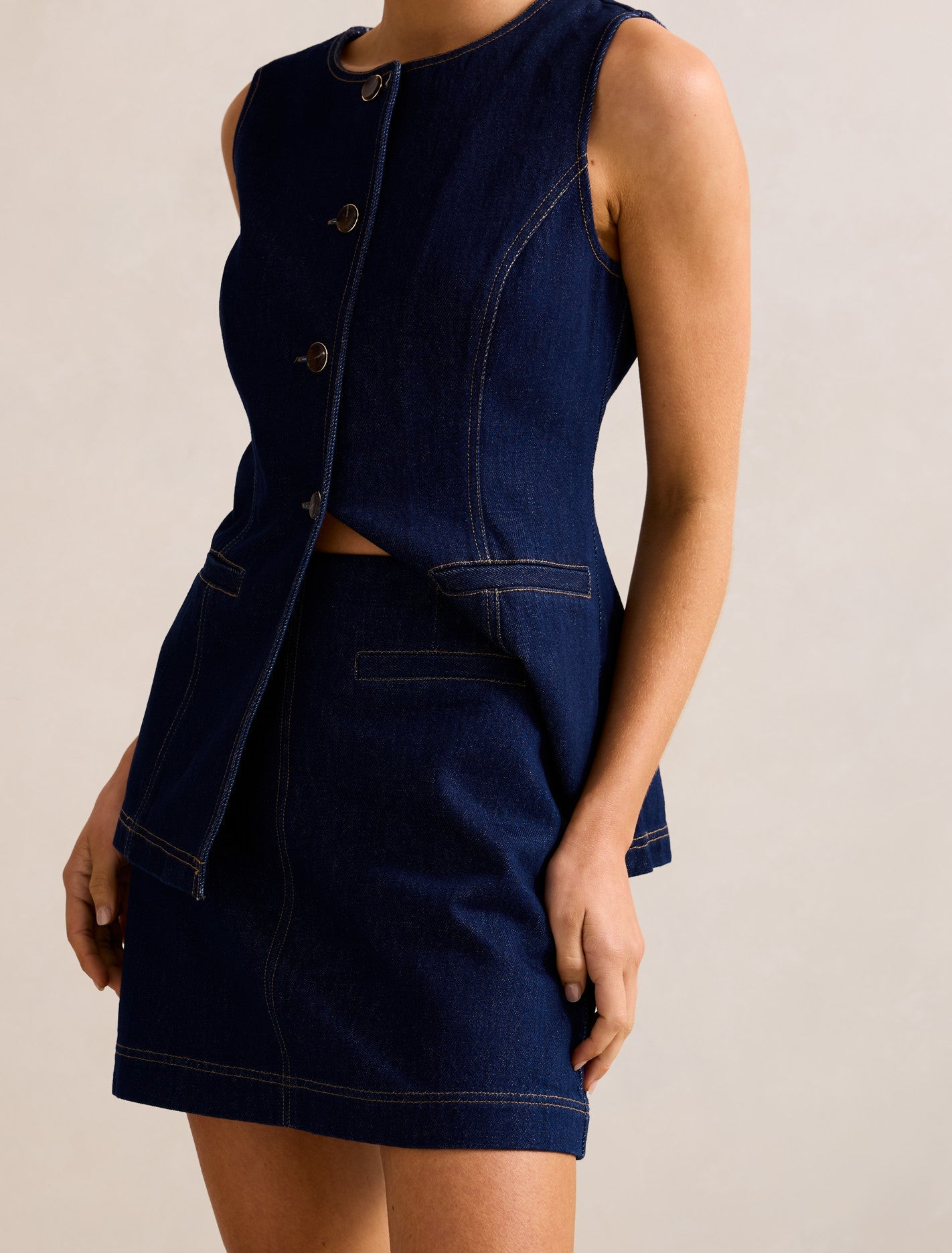 Cassie Denim Skirt Dark Wash Co-ord