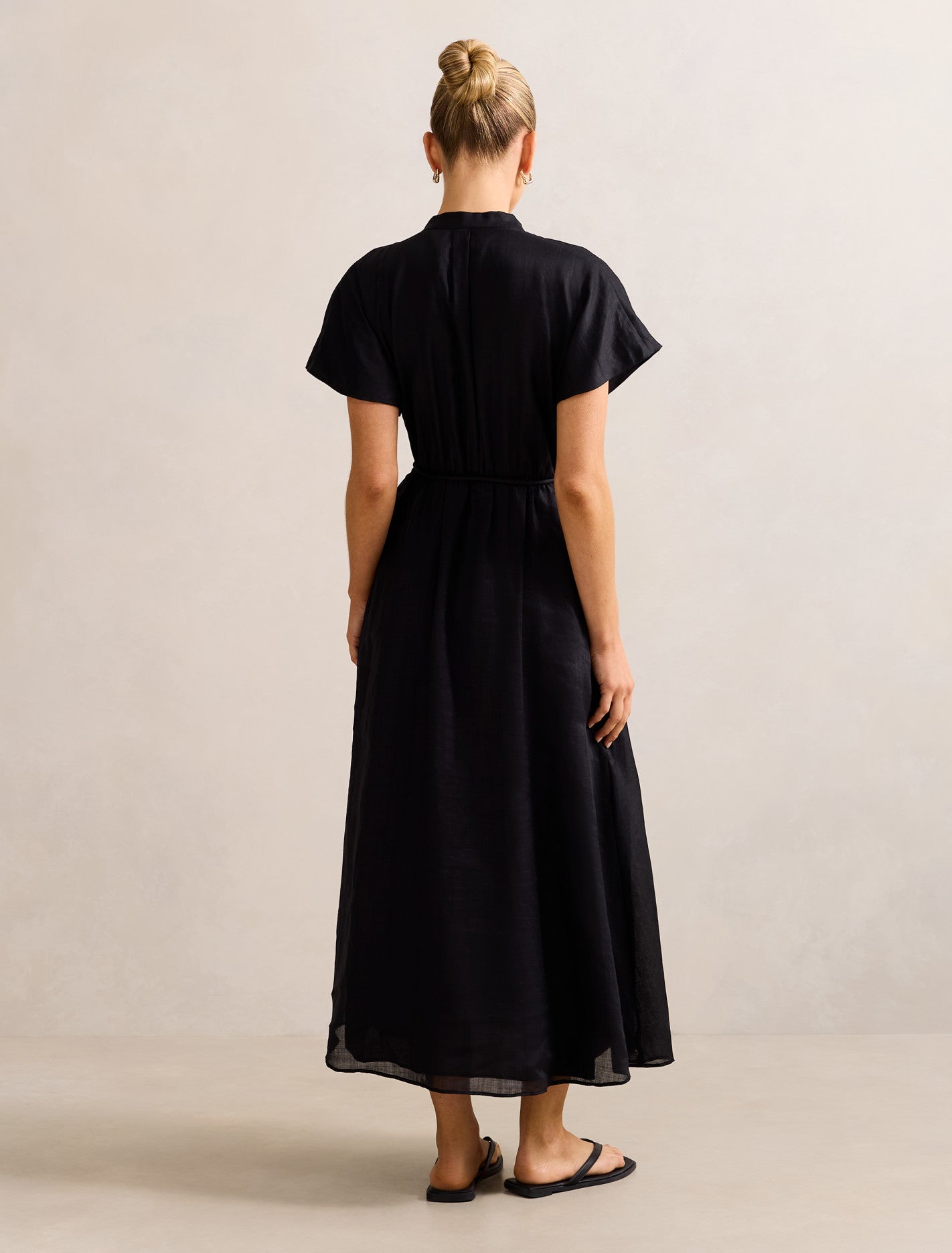 Jemma Shirt Midi Dress Black