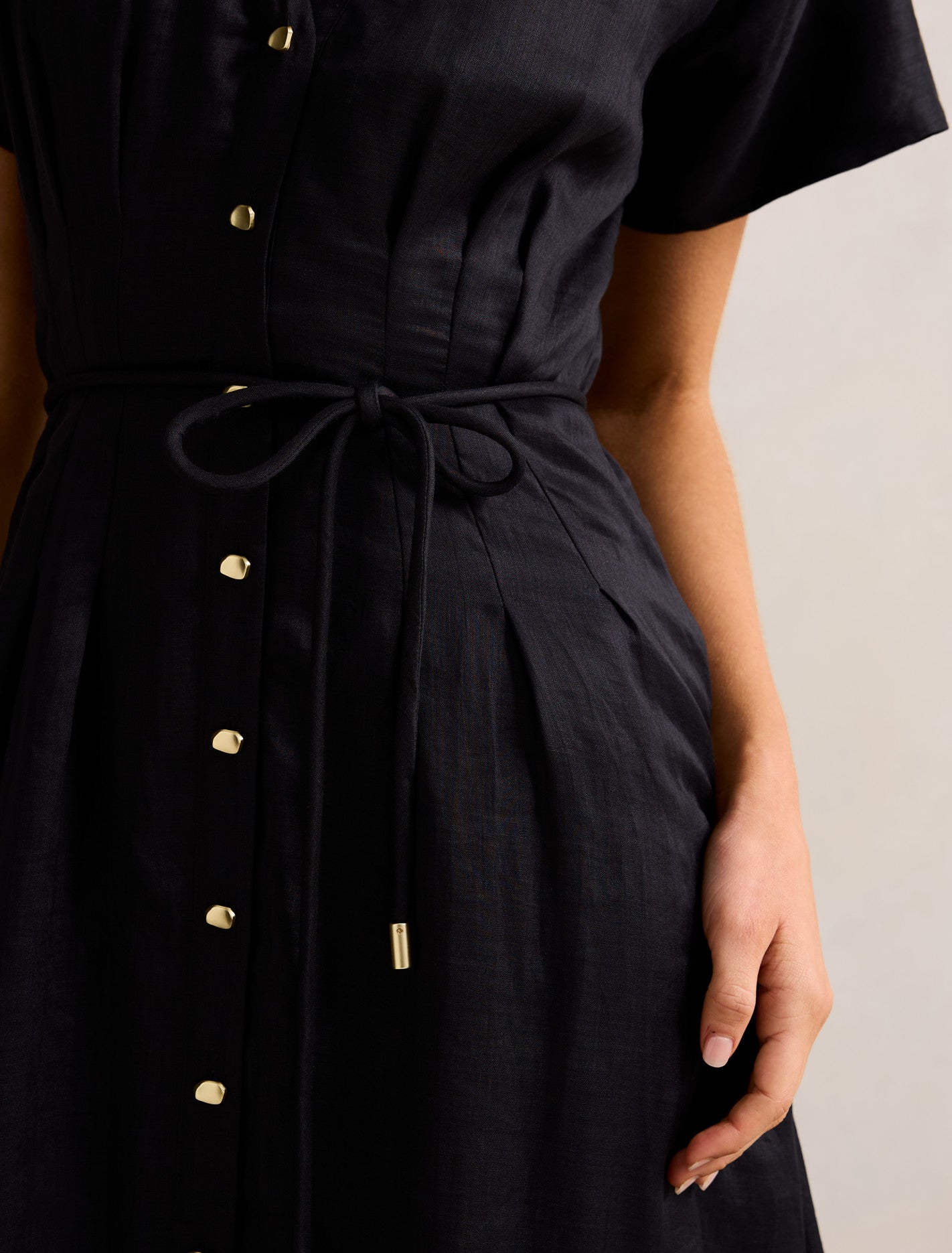 Jemma Shirt Midi Dress Black