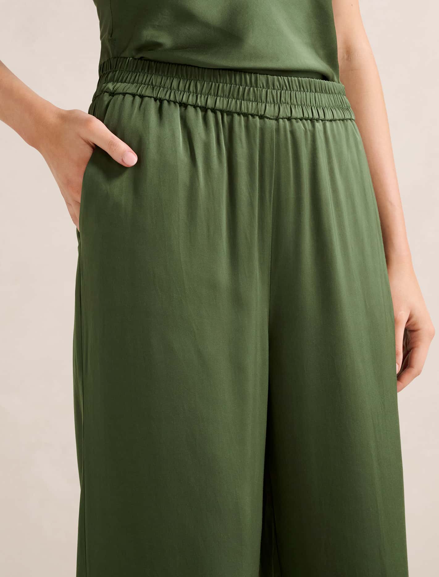 Skyler Wide Leg Pants Thyme Co-ord