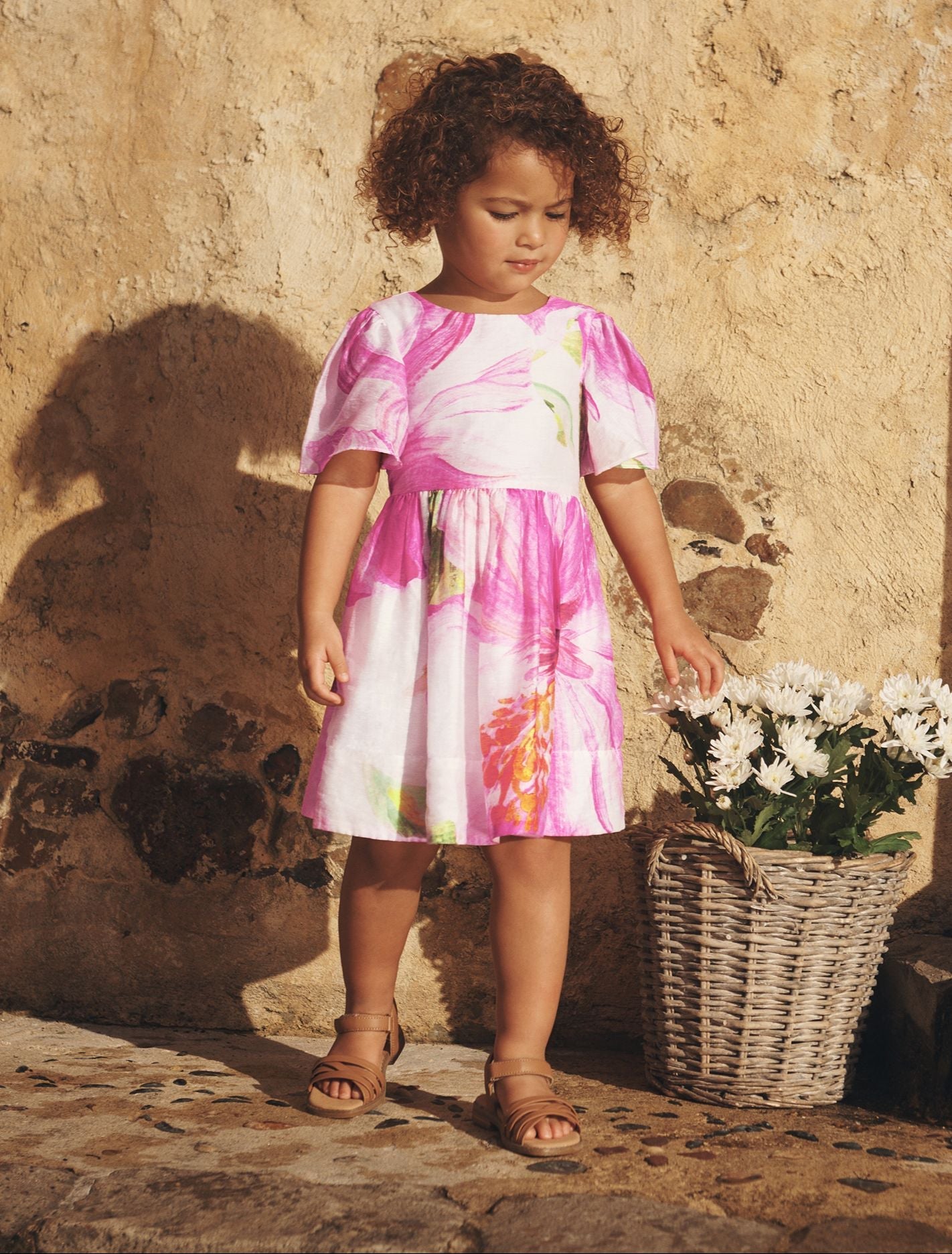 Chloe Girls Flutter Bow Dress Cora Tropical