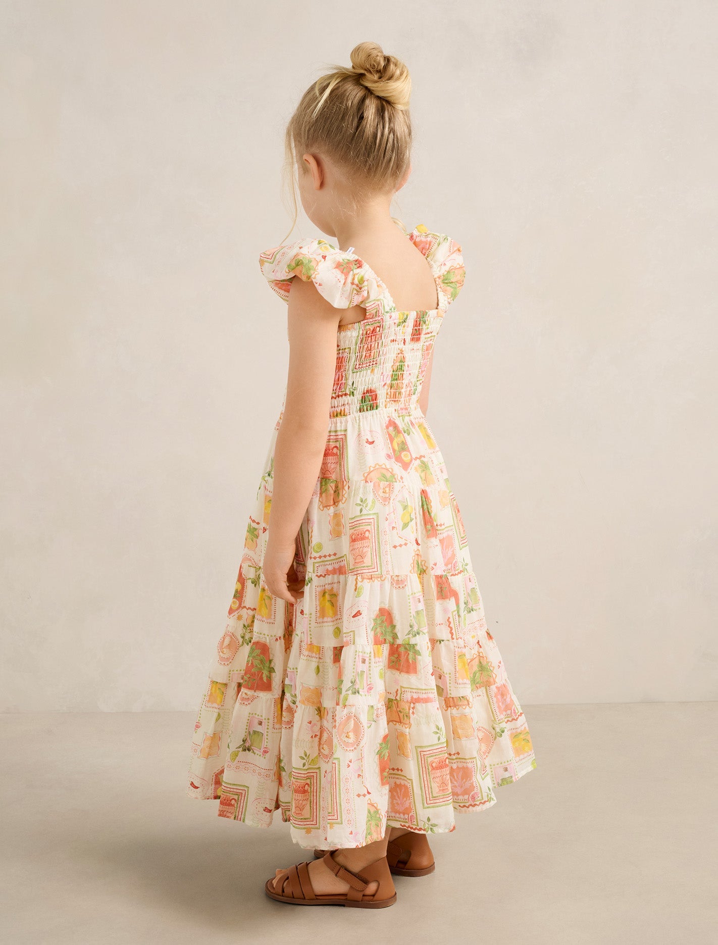 Delilah Girls Puff Slv Maxi Dress Almada Holiday