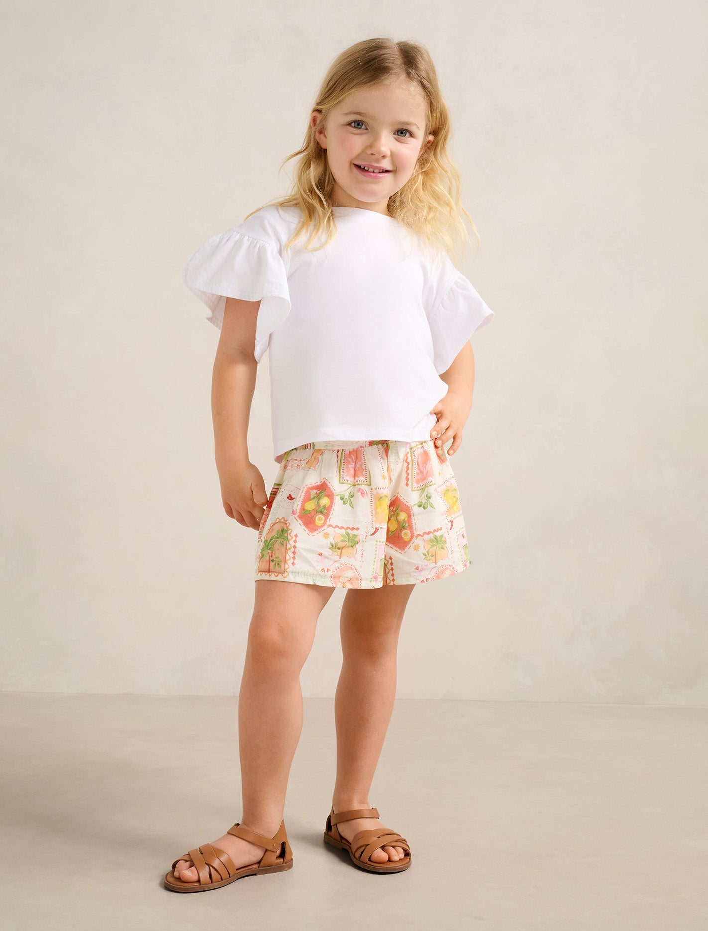 Flora Girls Swing Print Short Almada Holiday