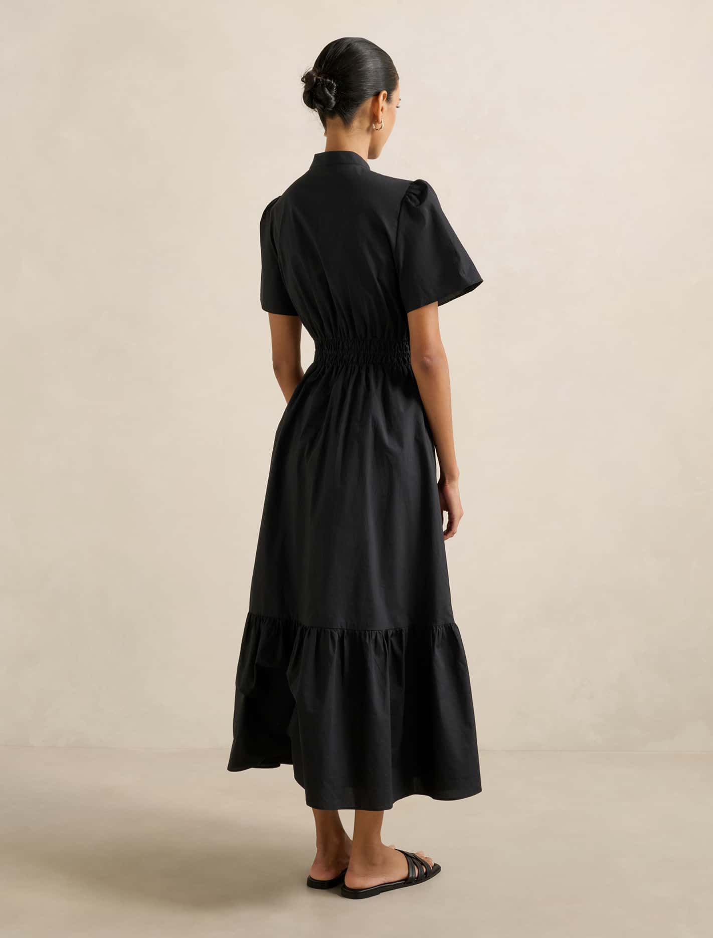Eleanor Petite Button Down Midi Black