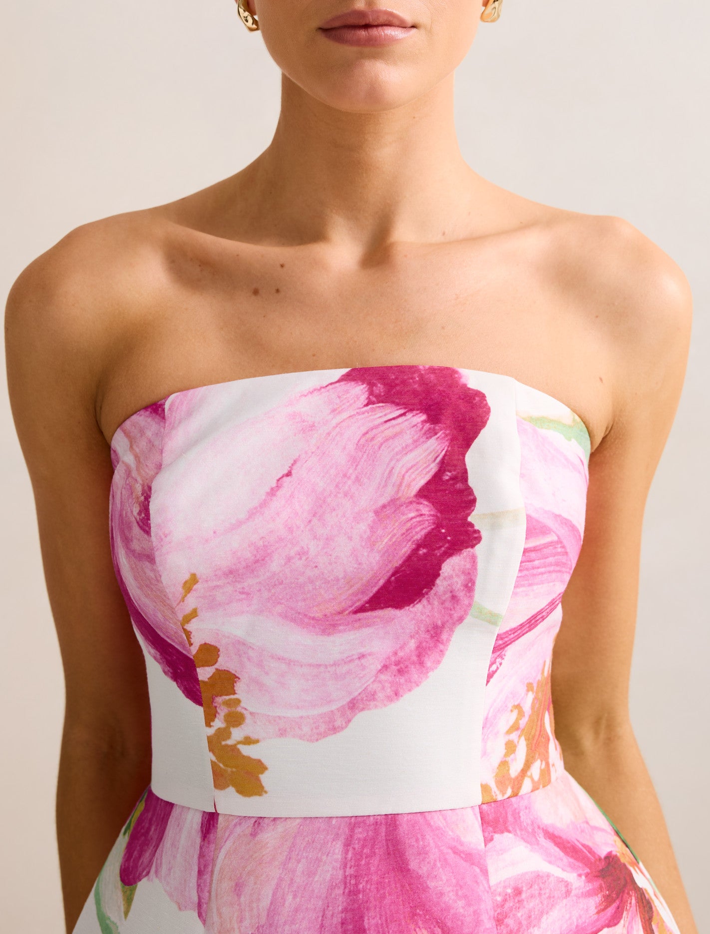 Aisling Strapless Mini Dress Cora Tropical