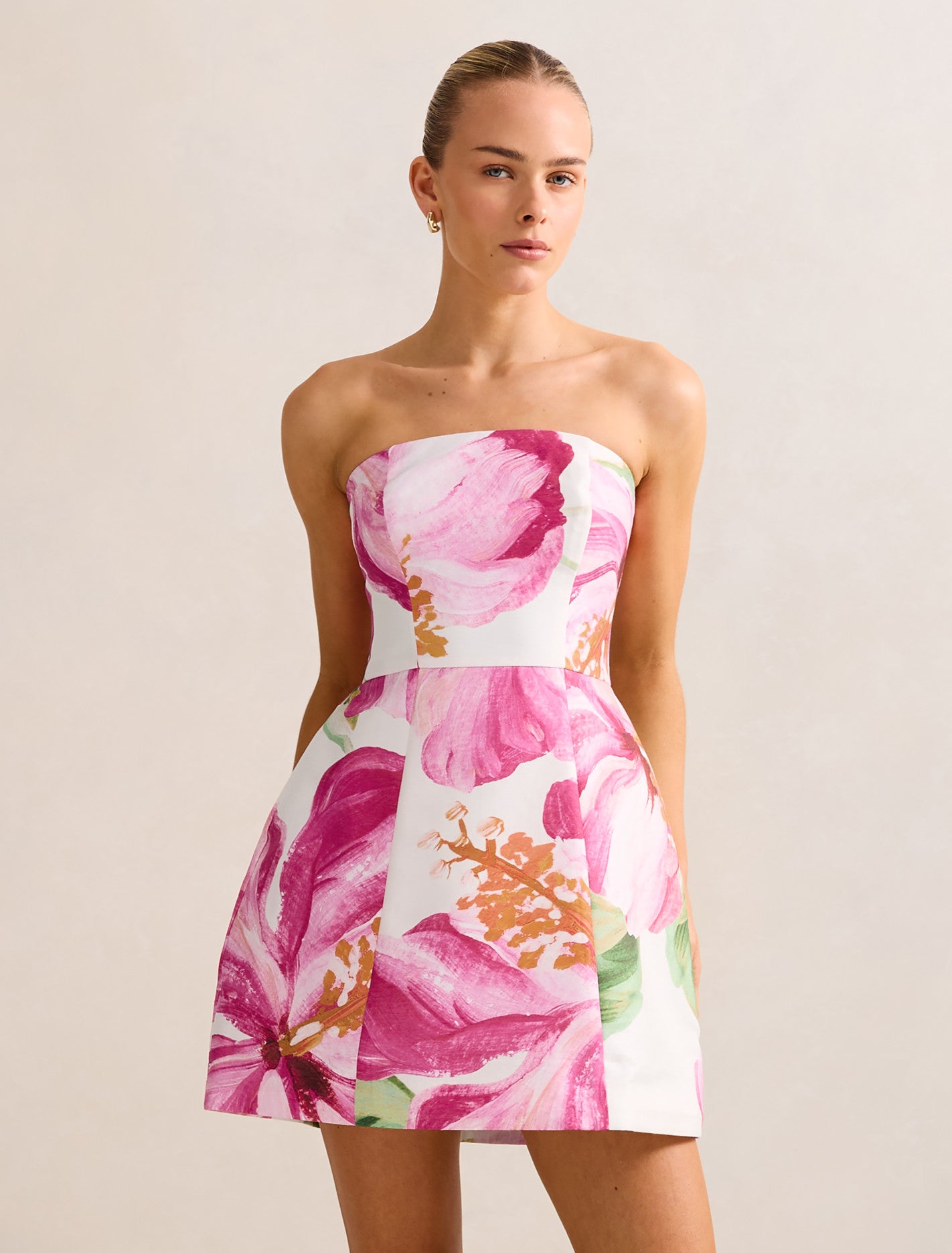 Aisling Strapless Mini Dress Cora Tropical