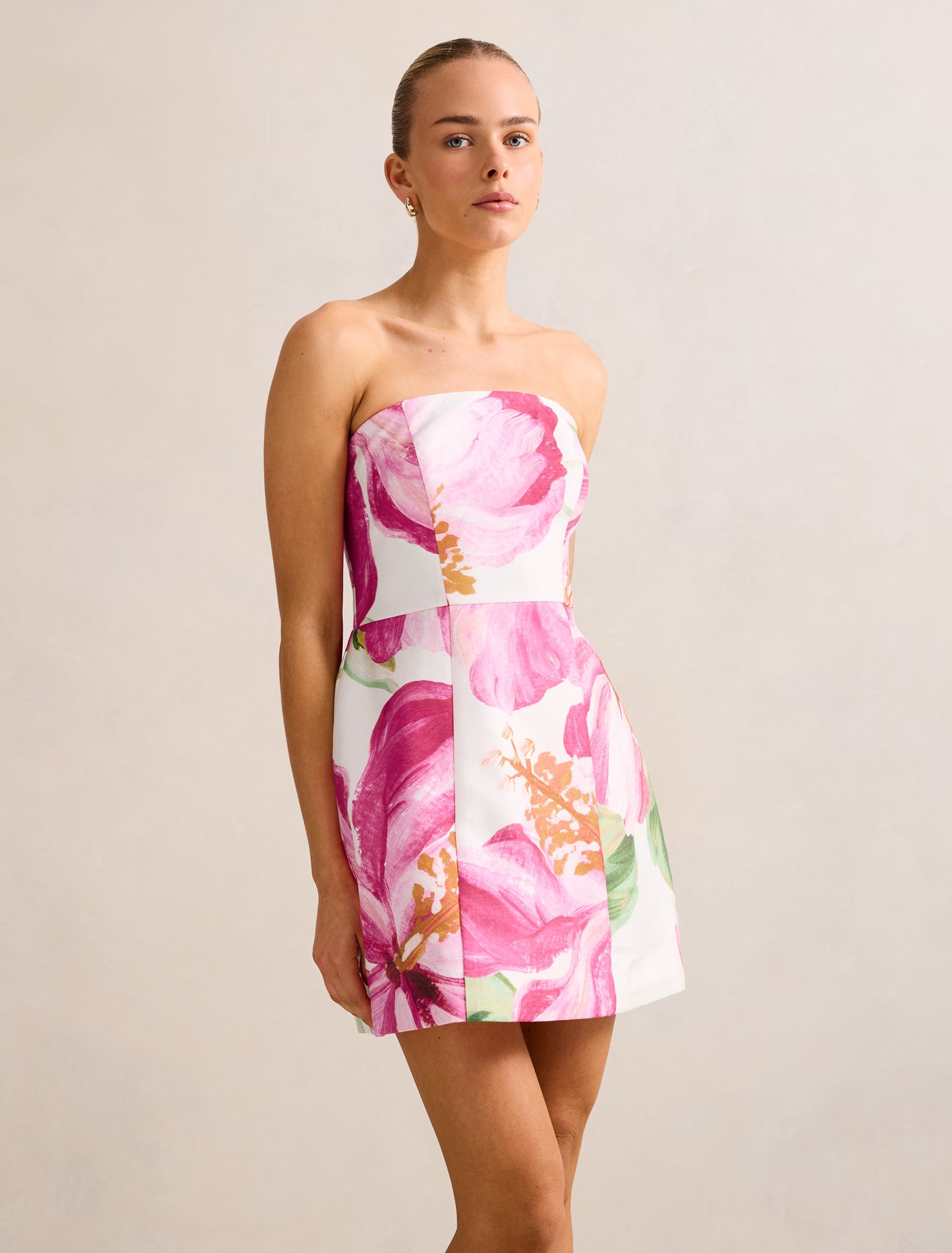 Aisling Strapless Mini Dress Cora Tropical