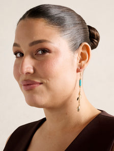 Signature Palmer Stone Drop Earring Turquoise/Gold