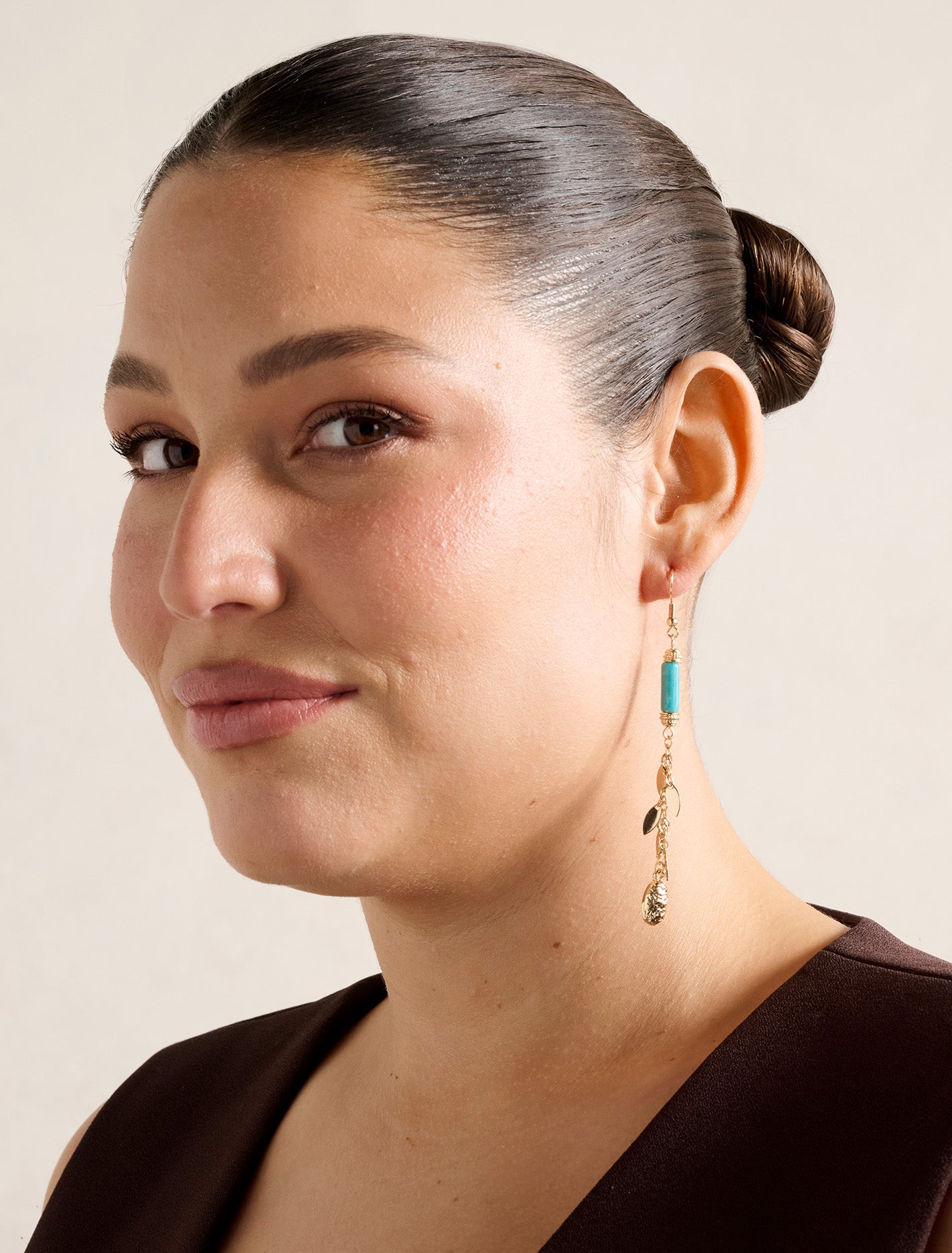 Signature Palmer Stone Drop Earring Turquoise/Gold