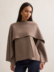 Tabitha Knitted Cape Mocha