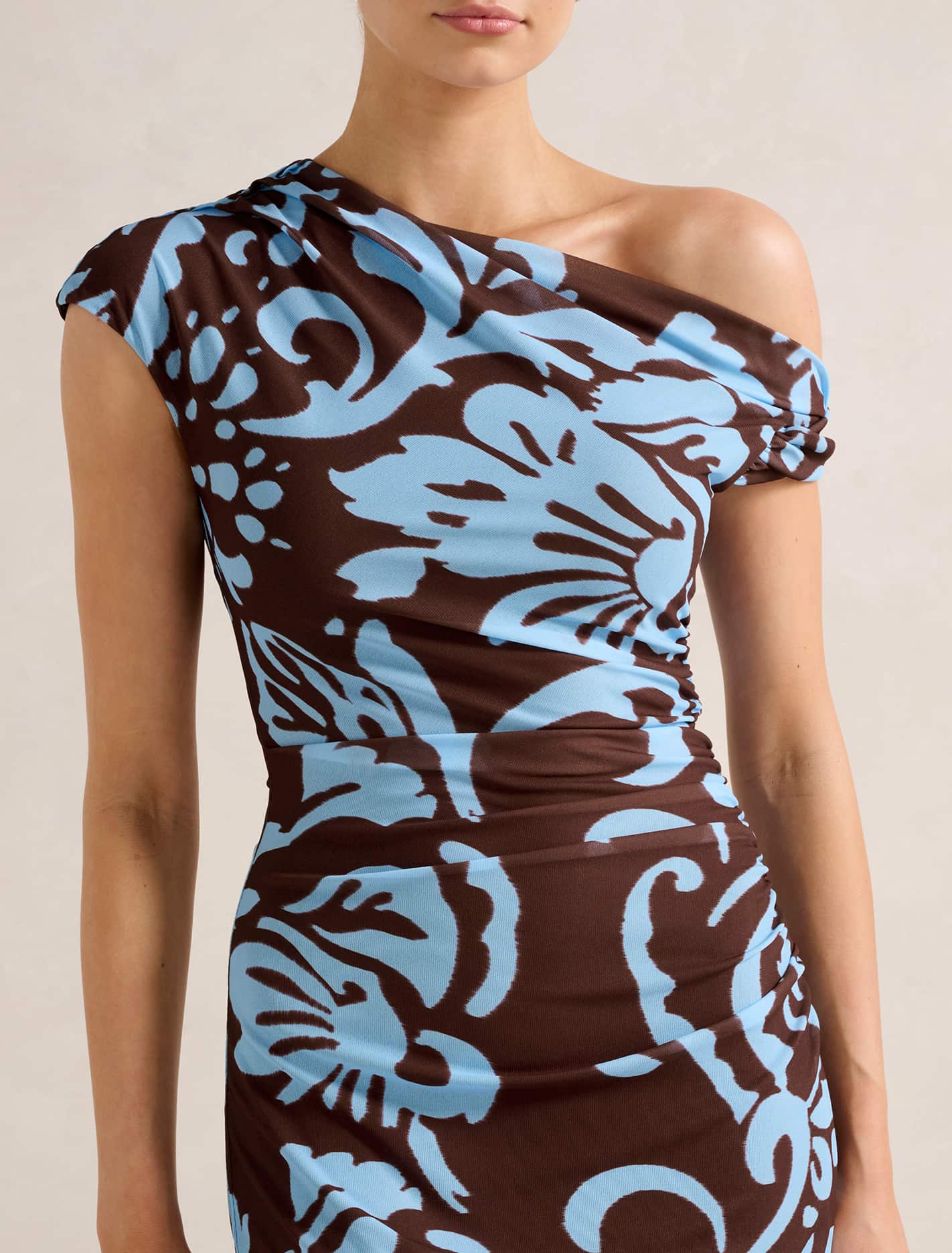 Paris Draped Mesh Midi Dress Fated Floral