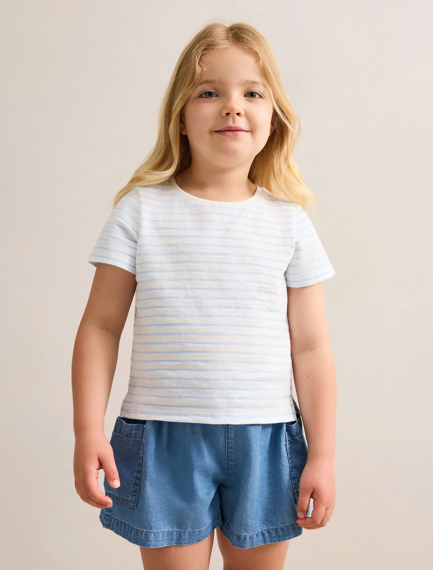 Emilia Girls Stripe Flutter T-Shirt Coastal Stripe