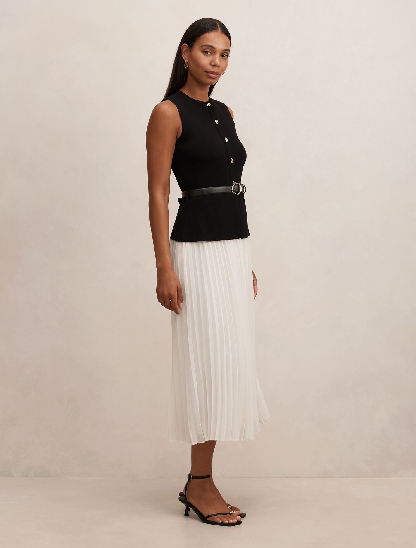 Louisa Woven Mix Knit Dress Mono