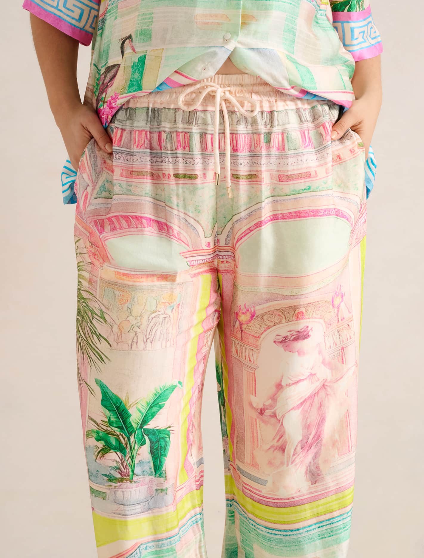 Brooklyn Curve Satin Pants Olympia Holiday Co-ord