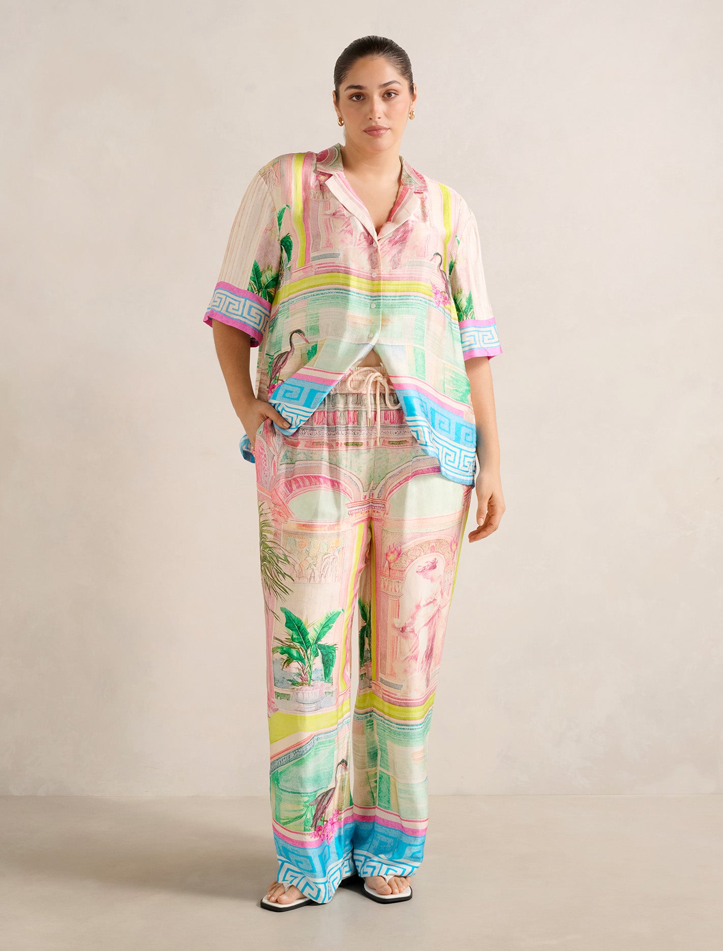 Brooklyn Curve Satin Pants Olympia Holiday Co-ord