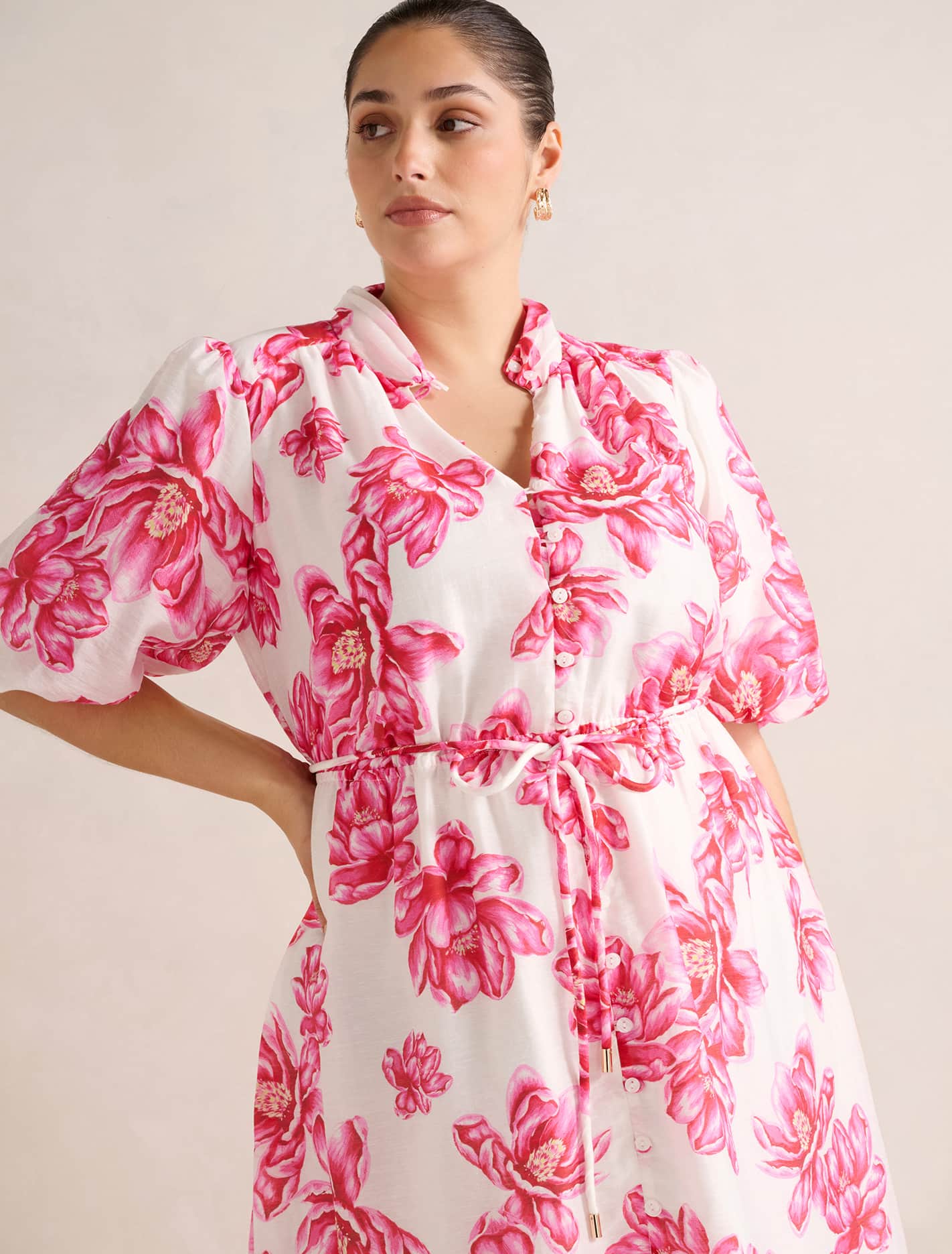 Macey Curve Printed Midi Dress Zila Floral
