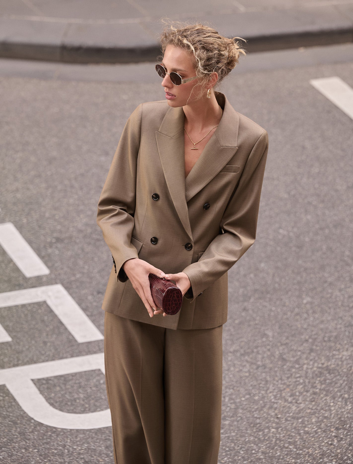 Harper Double Breasted Blazer Hazel Suit