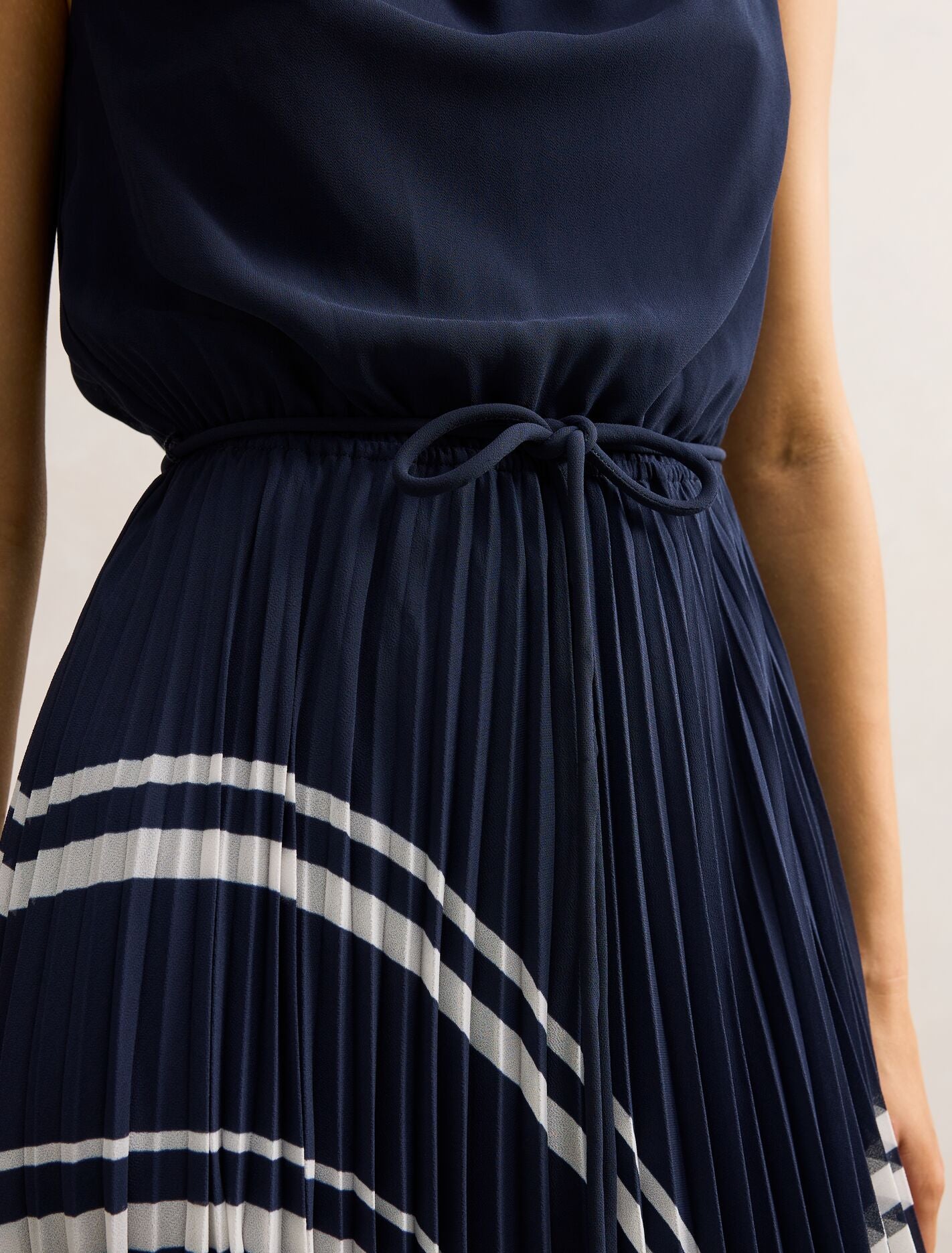 Addie Pleated Skirt Midi Dress Marnie Stripe