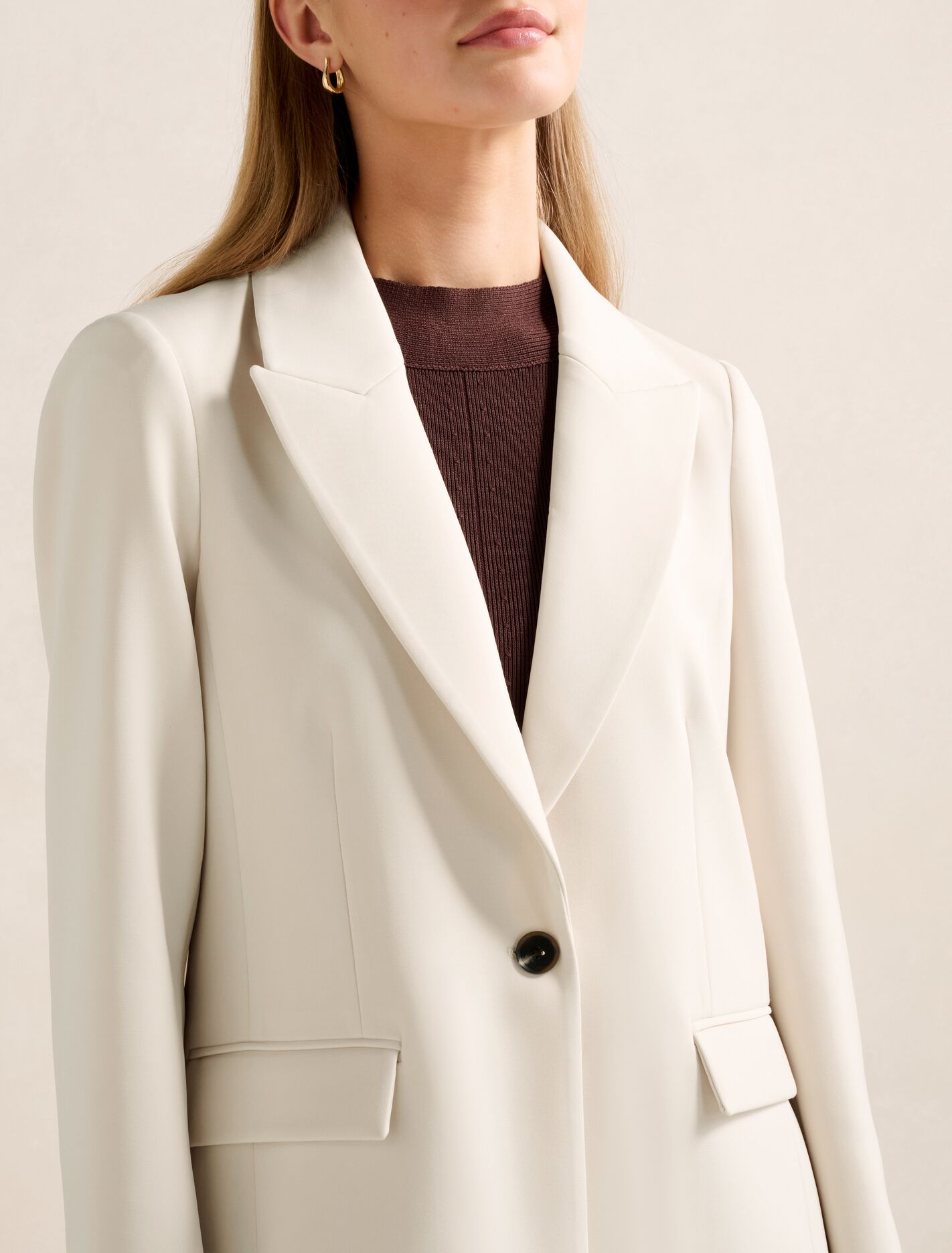 Oaklyn Single Breasted Blazer Oat Milk Suit