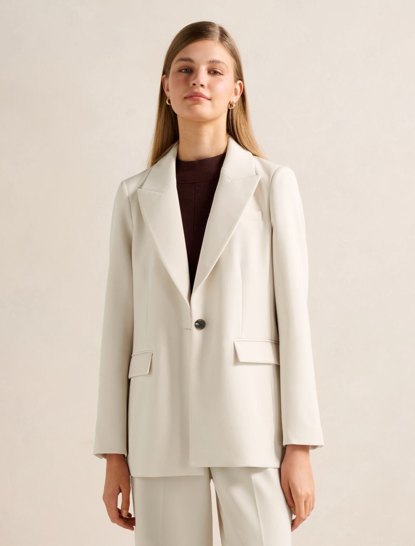 Oaklyn Single Breasted Blazer Oat Milk Suit