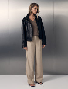 Rachel Relaxed Wide Leg Pants Neutral Suit