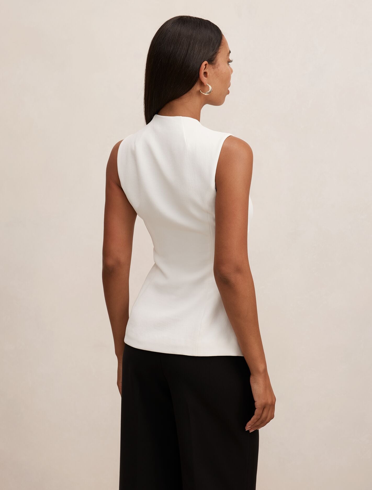 Gabi Tailored Top Porcelain
