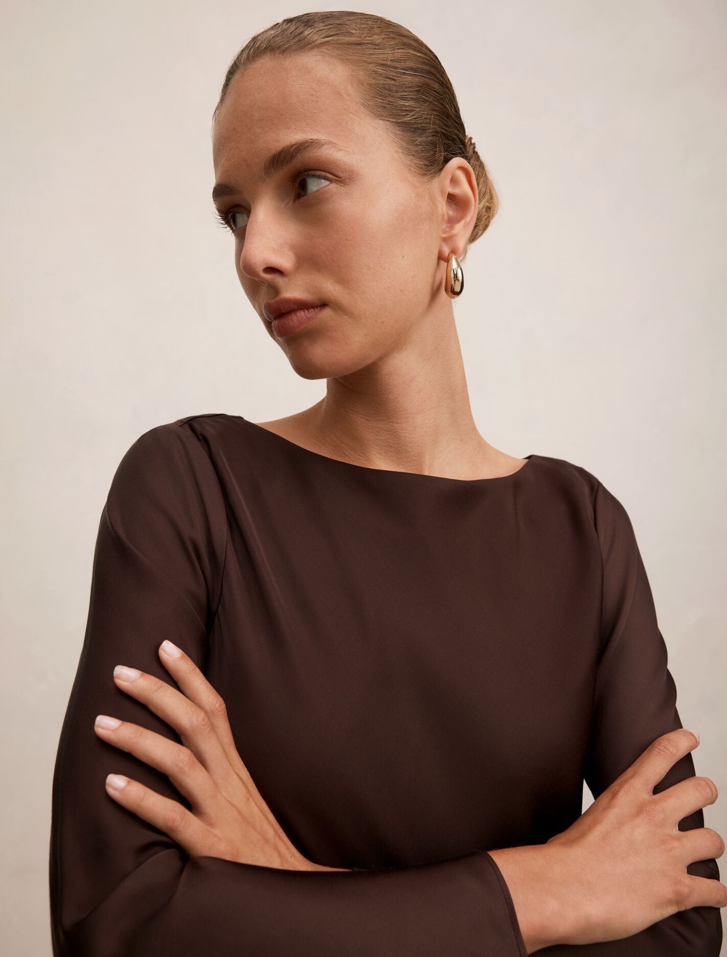 Rae Boatneck Long Sleeve Top Freckle